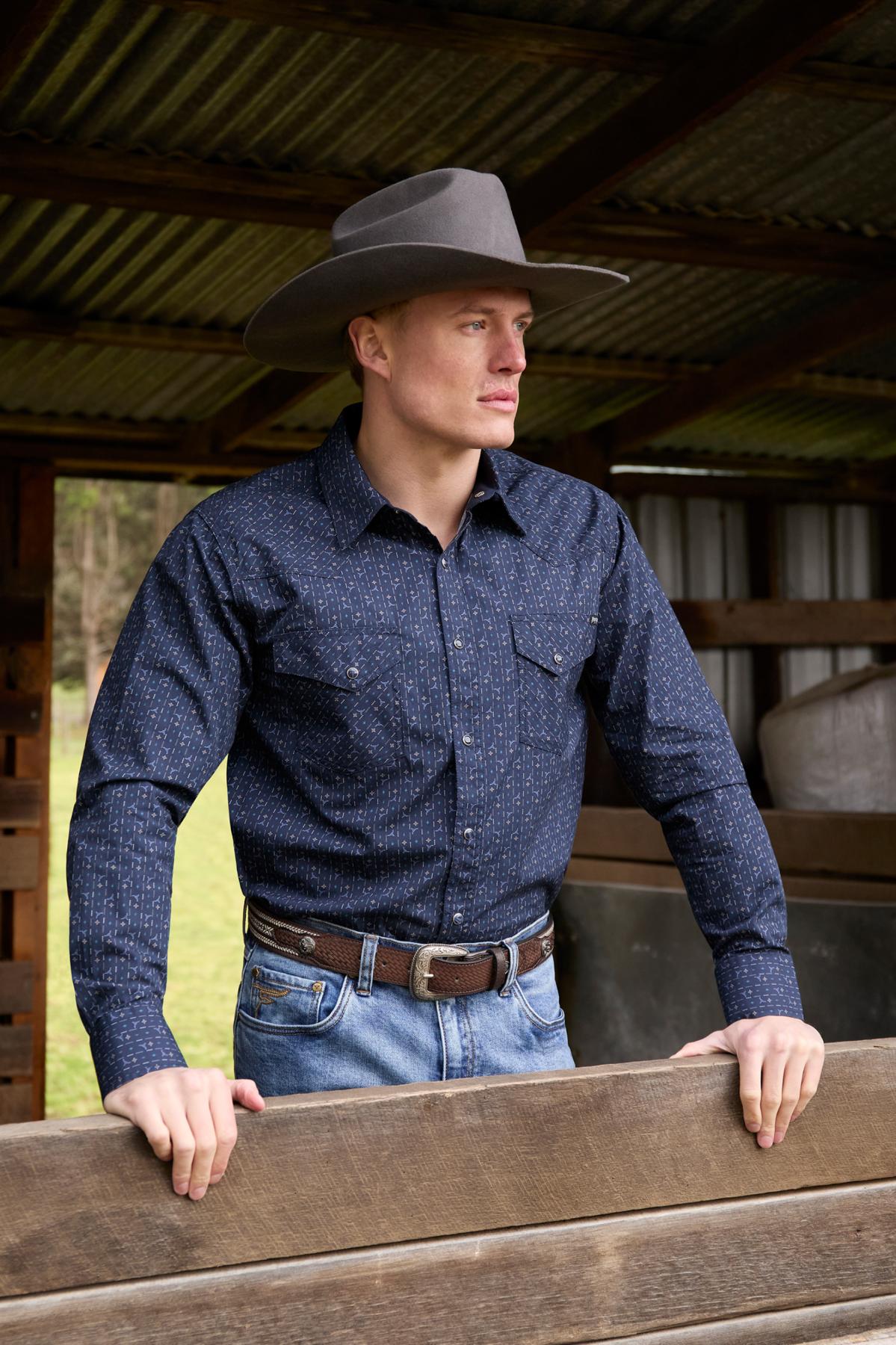 Men’s Marc Print Western Long Sleeve Shirt