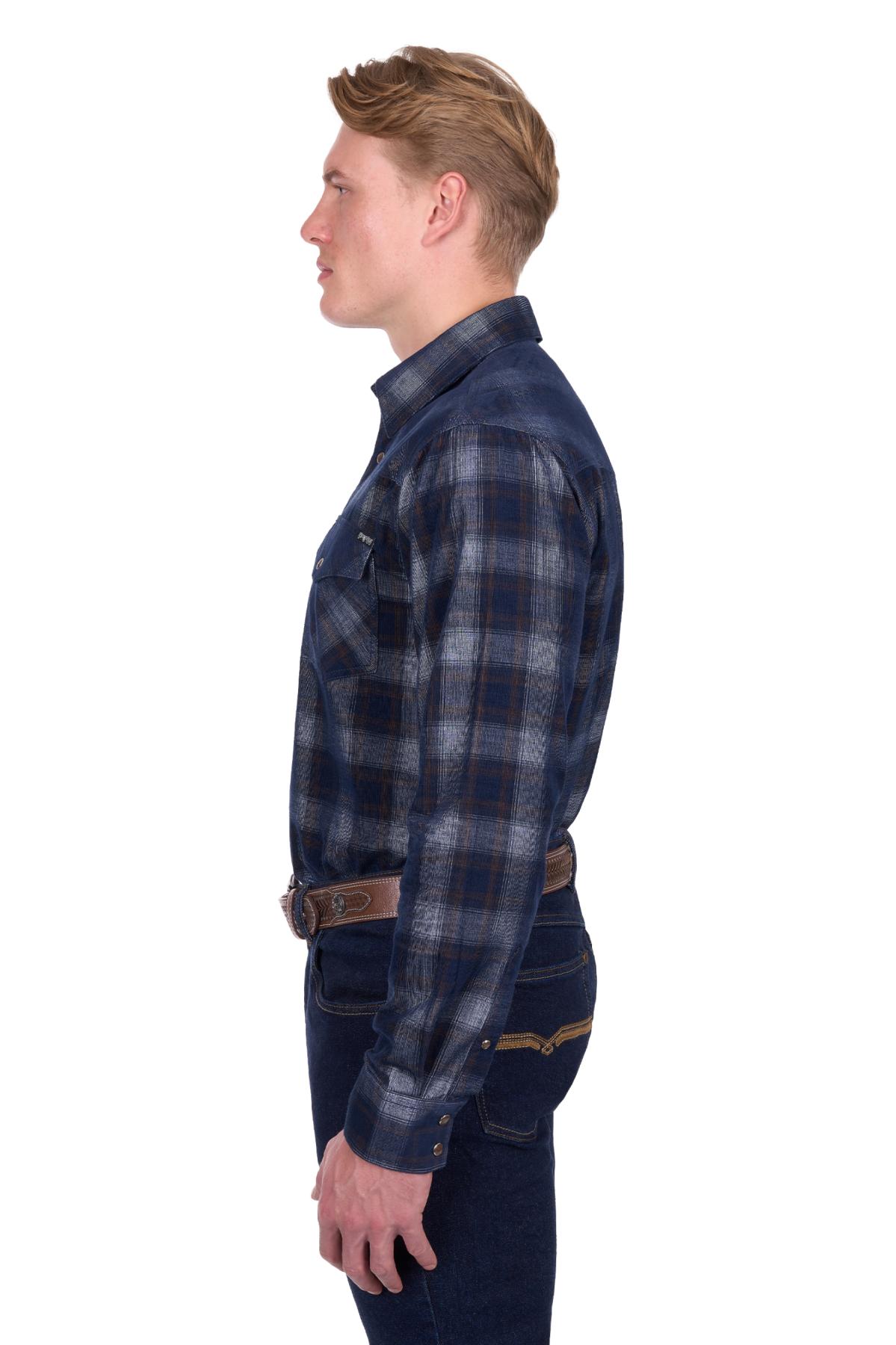 Men’s Harley Check Cord Western Long Sleeve Shirt