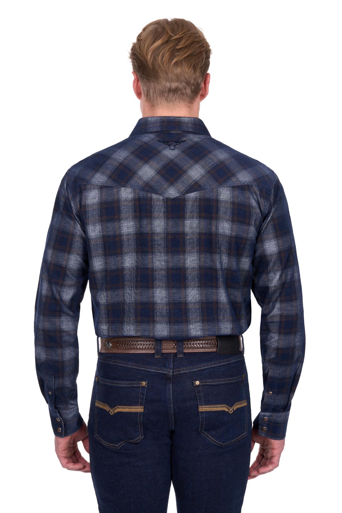 Men’s Harley Check Cord Western Long Sleeve Shirt
