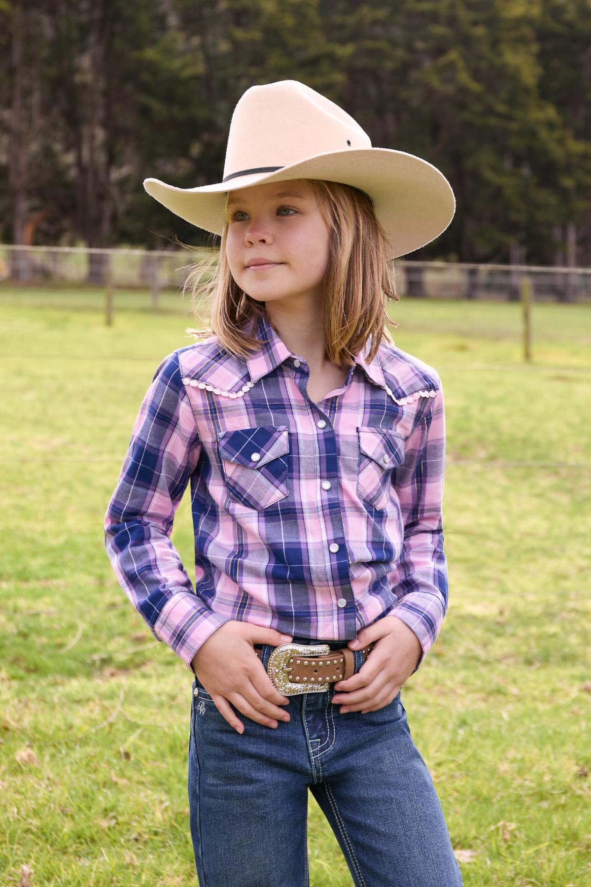 Girl’s Arleen Check Western Long Sleeve Shirt