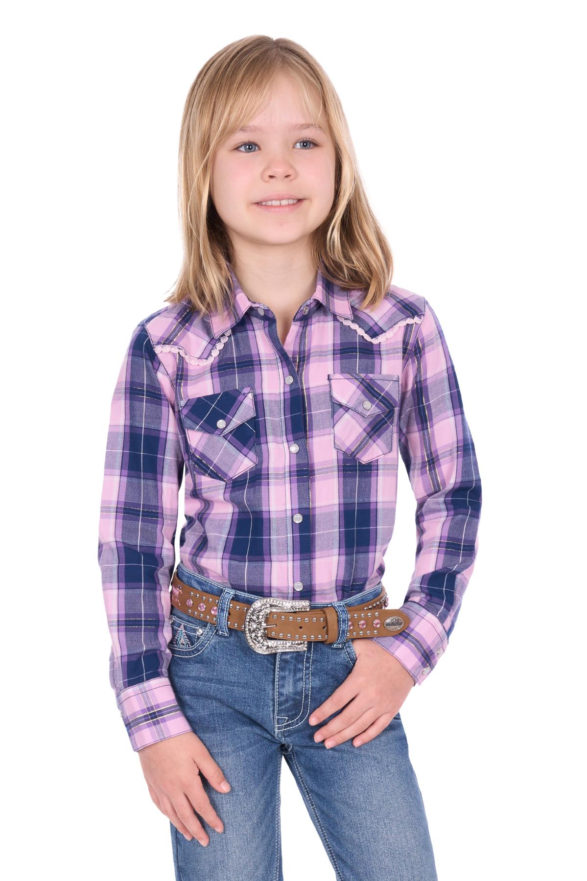 Girl’s Arleen Check Western Long Sleeve Shirt