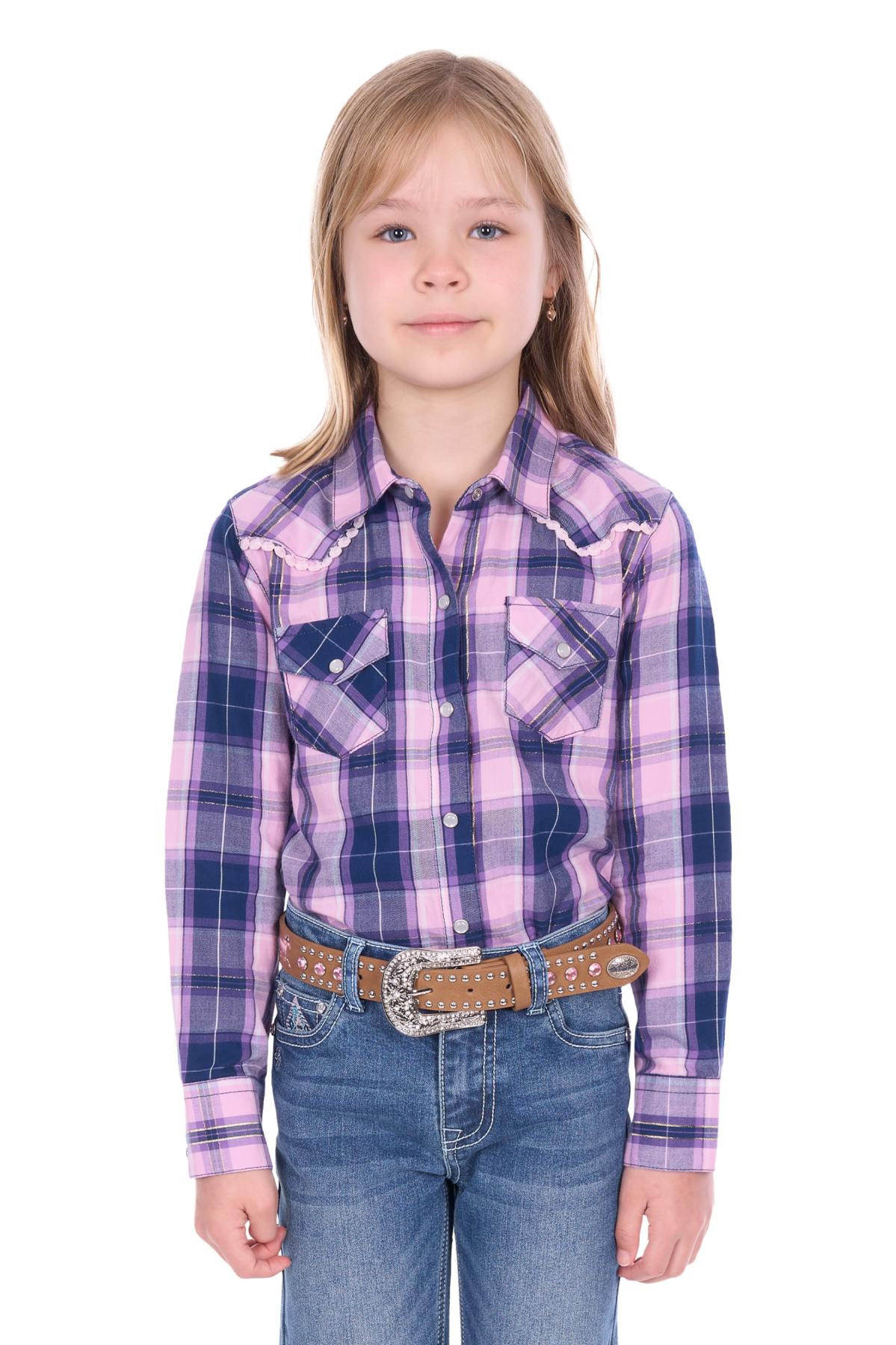 Girl’s Arleen Check Western Long Sleeve Shirt