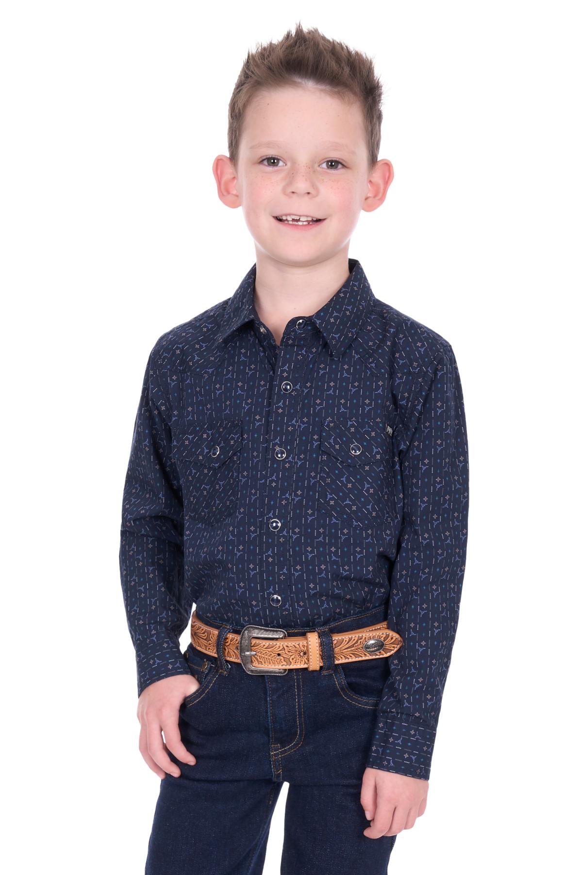 Boy’s Marc Print Western Long Sleeve Shirt