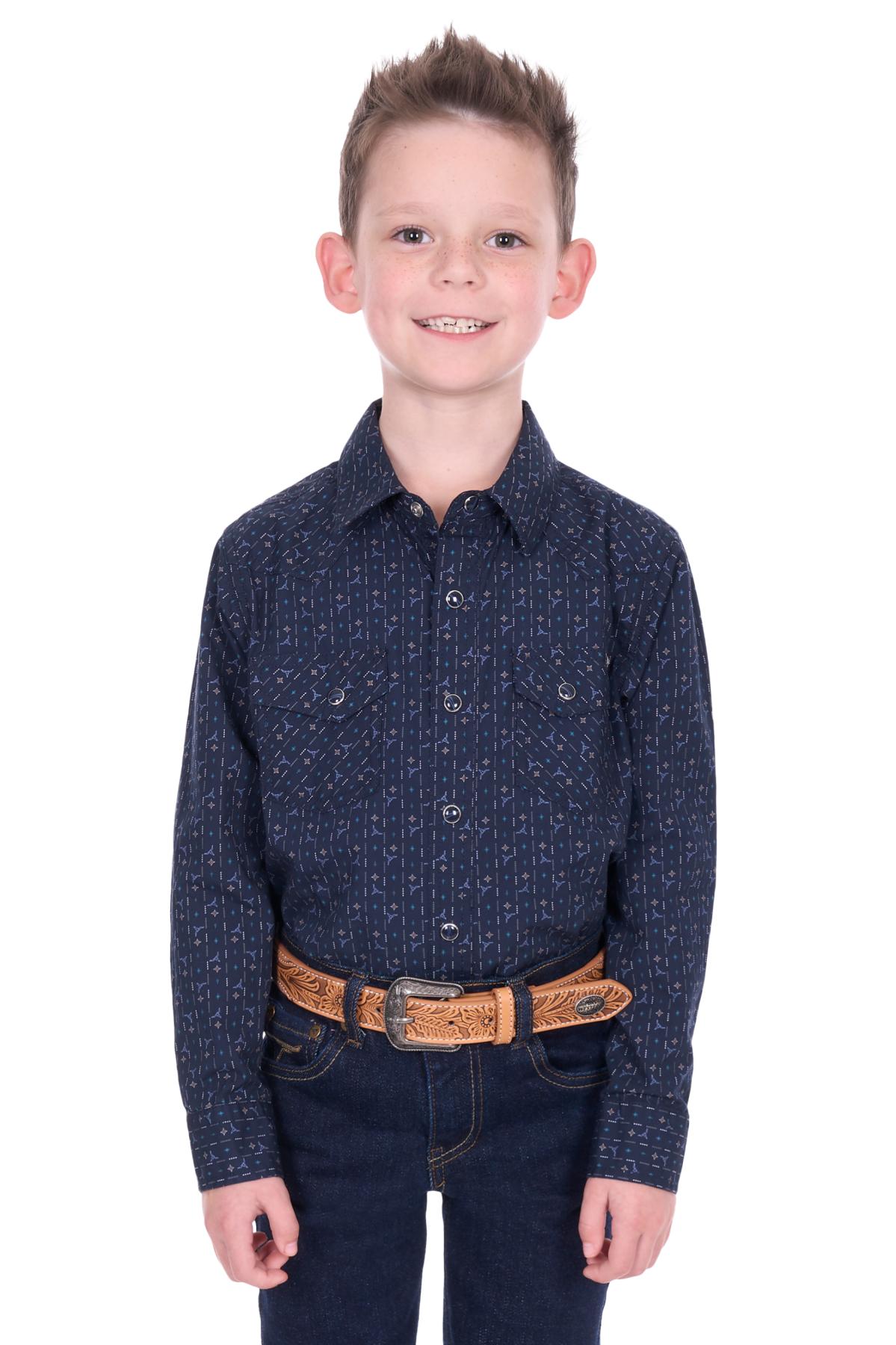 Boy’s Marc Print Western Long Sleeve Shirt