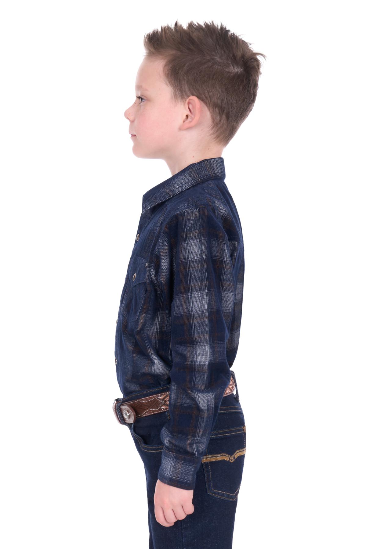 Boy’s Harley Check Cord Western Long Sleeve Shirt