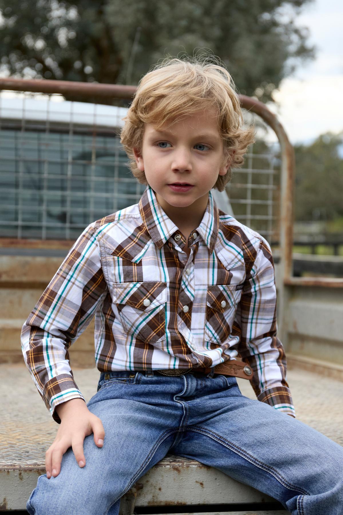 Boy’s Roger Check Western Long Sleeve Shirt