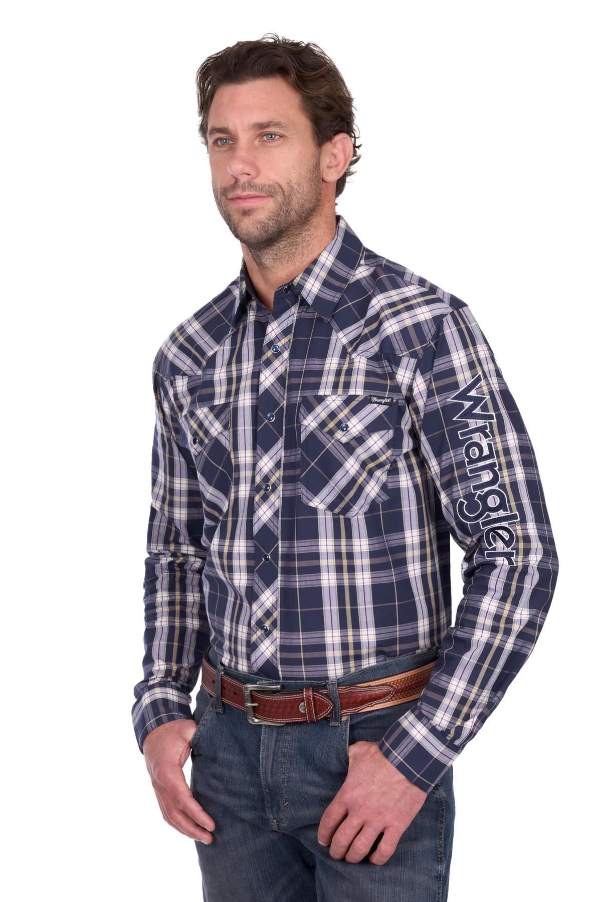 Men’s Wayne Check Logo Western Long Sleeve Shirt