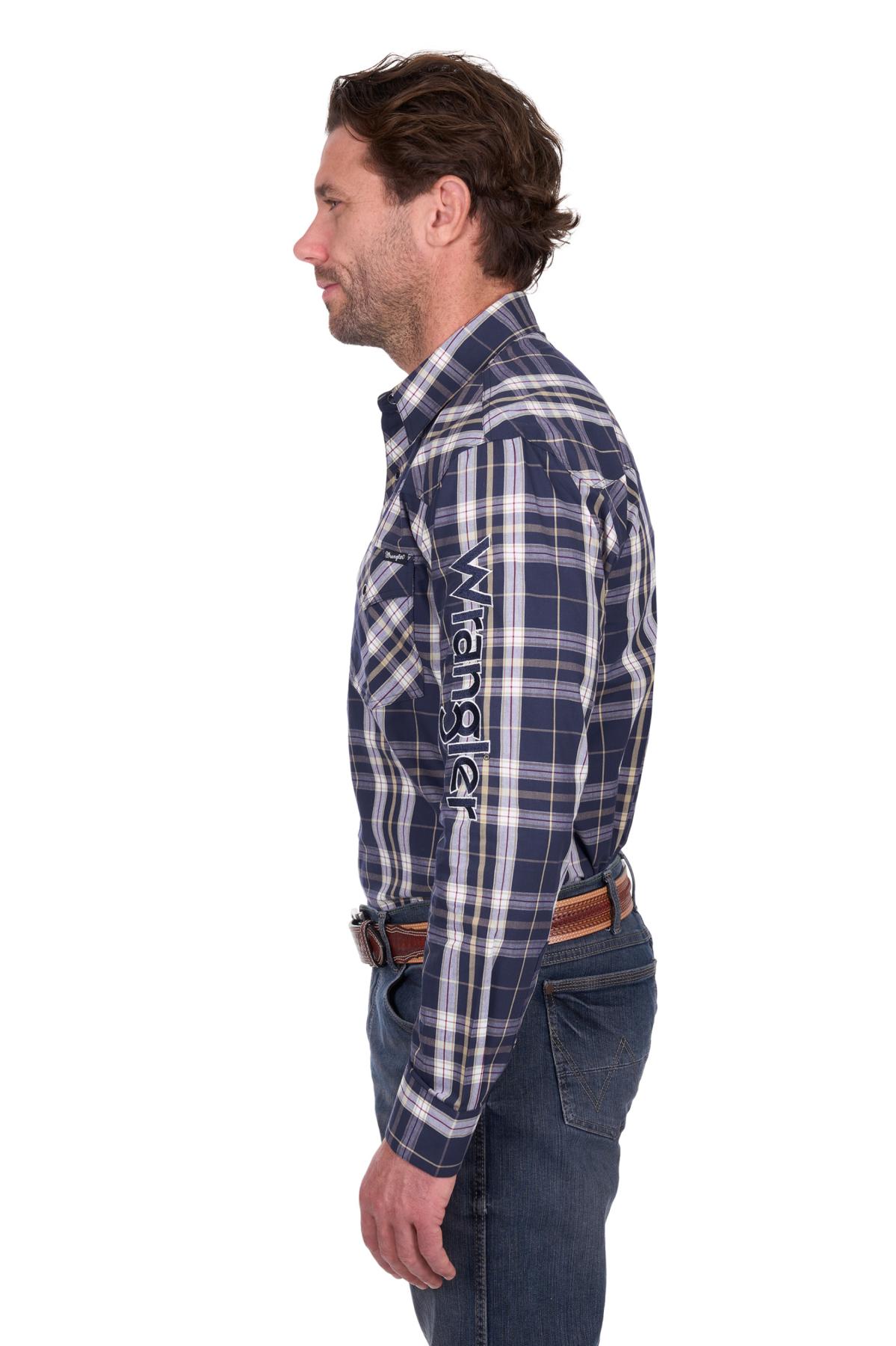 Men’s Wayne Check Logo Western Long Sleeve Shirt