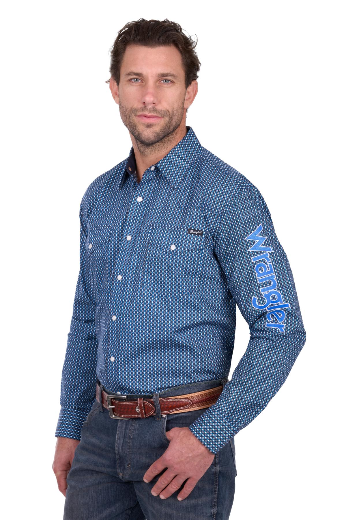 Men’s Kyle Print Logo Western Long Sleeve Shirt