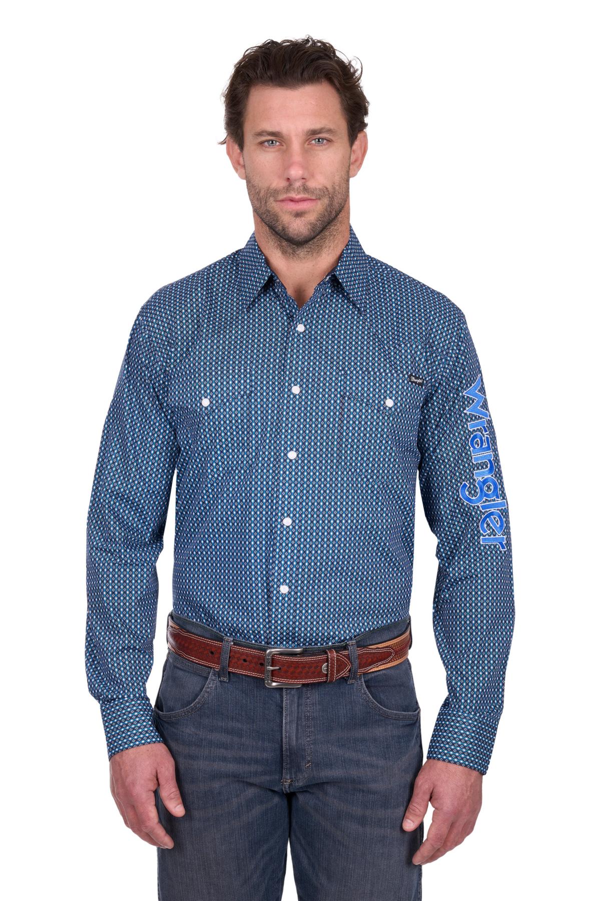 Men’s Kyle Print Logo Western Long Sleeve Shirt