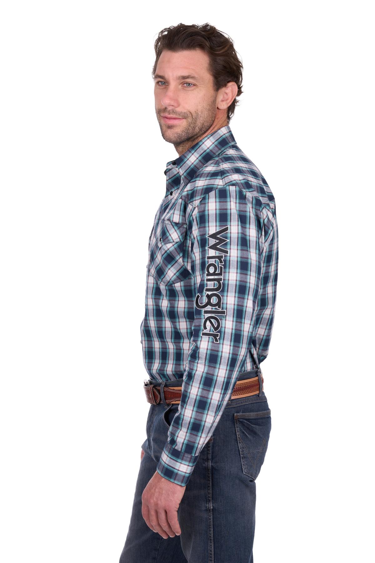 Men’s Dustin Check Logo Western Long Sleeve Shirt