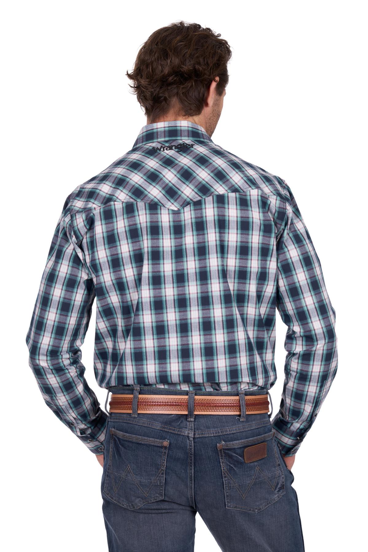 Men’s Dustin Check Logo Western Long Sleeve Shirt