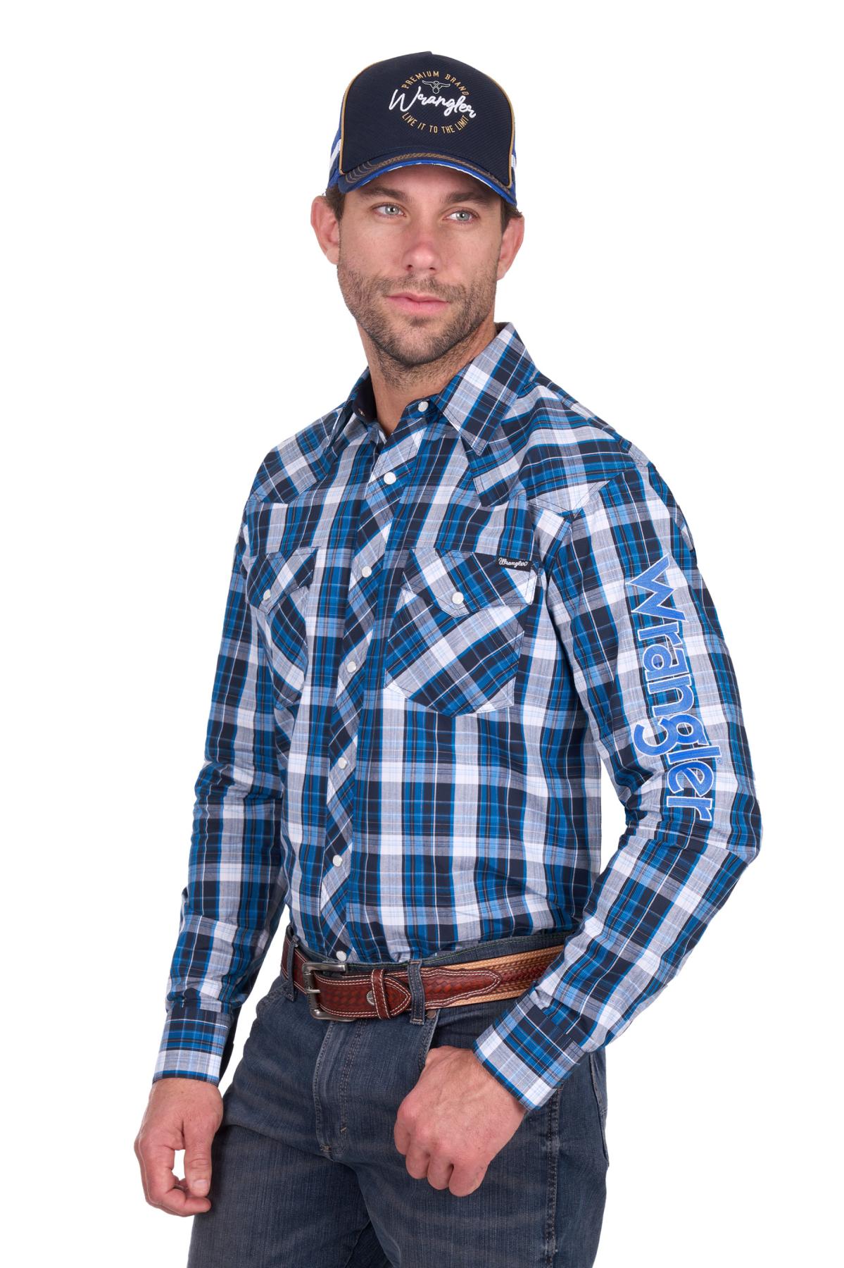 Men’s Tony Check Logo Western Long Sleeve Shirt