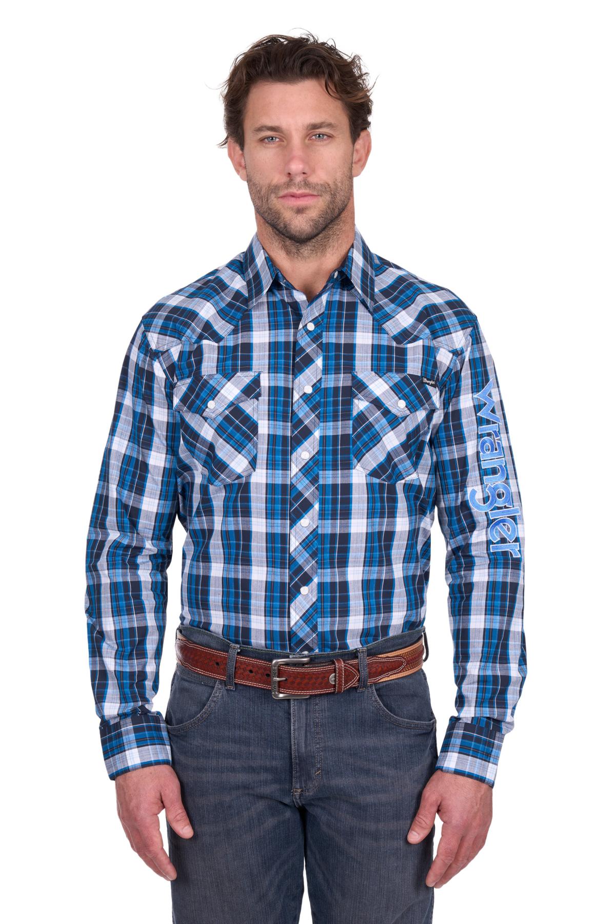 Men’s Tony Check Logo Western Long Sleeve Shirt