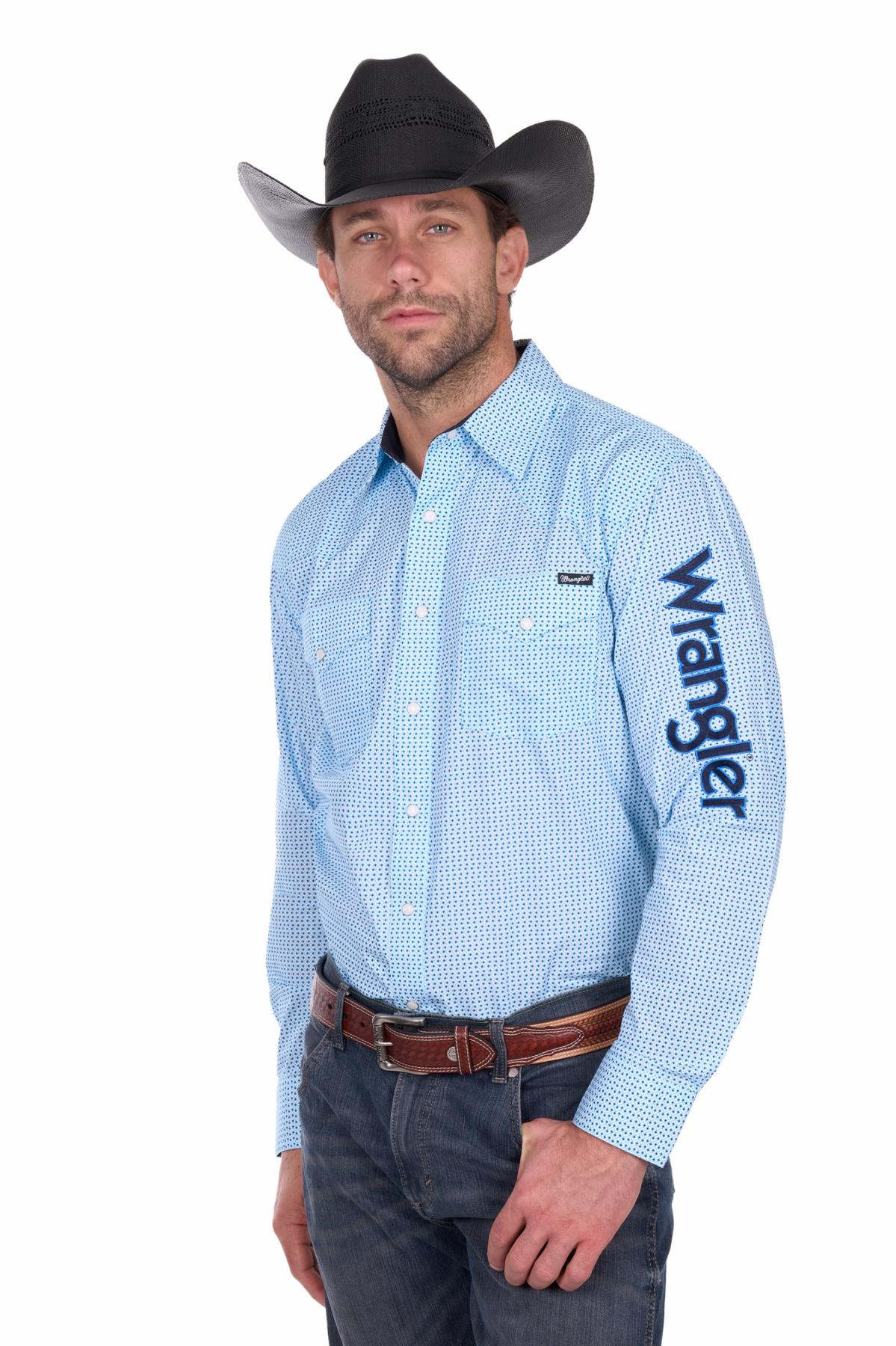 Men’s Lee Print Logo Western Long Sleeve Shirt