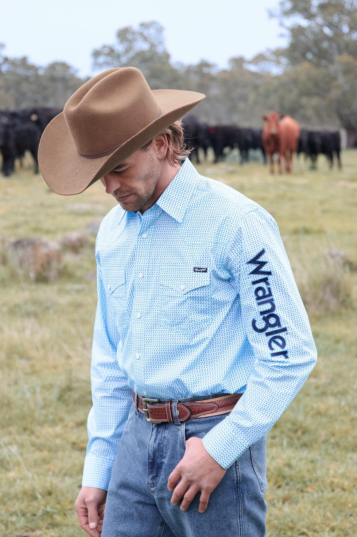 Men’s Lee Print Logo Western Long Sleeve Shirt