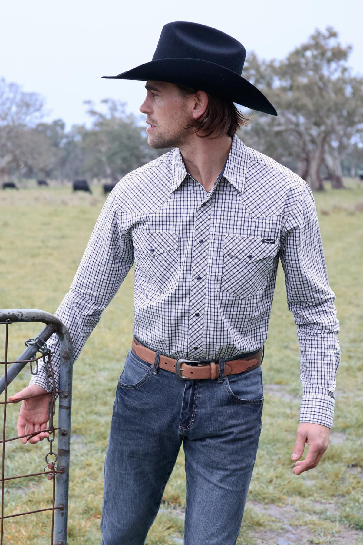 Men’s Carl Check Western Long Sleeve Shirt