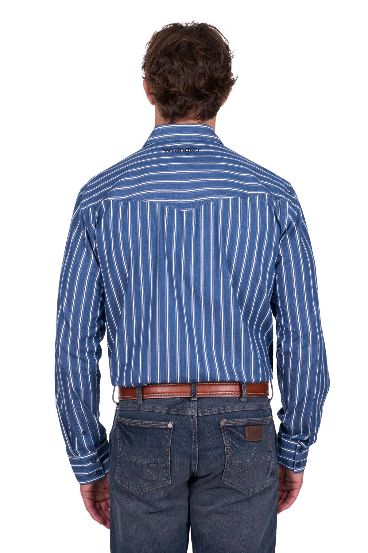 Men’s Roy Stripe Western Button Down Long Sleeve Shirt