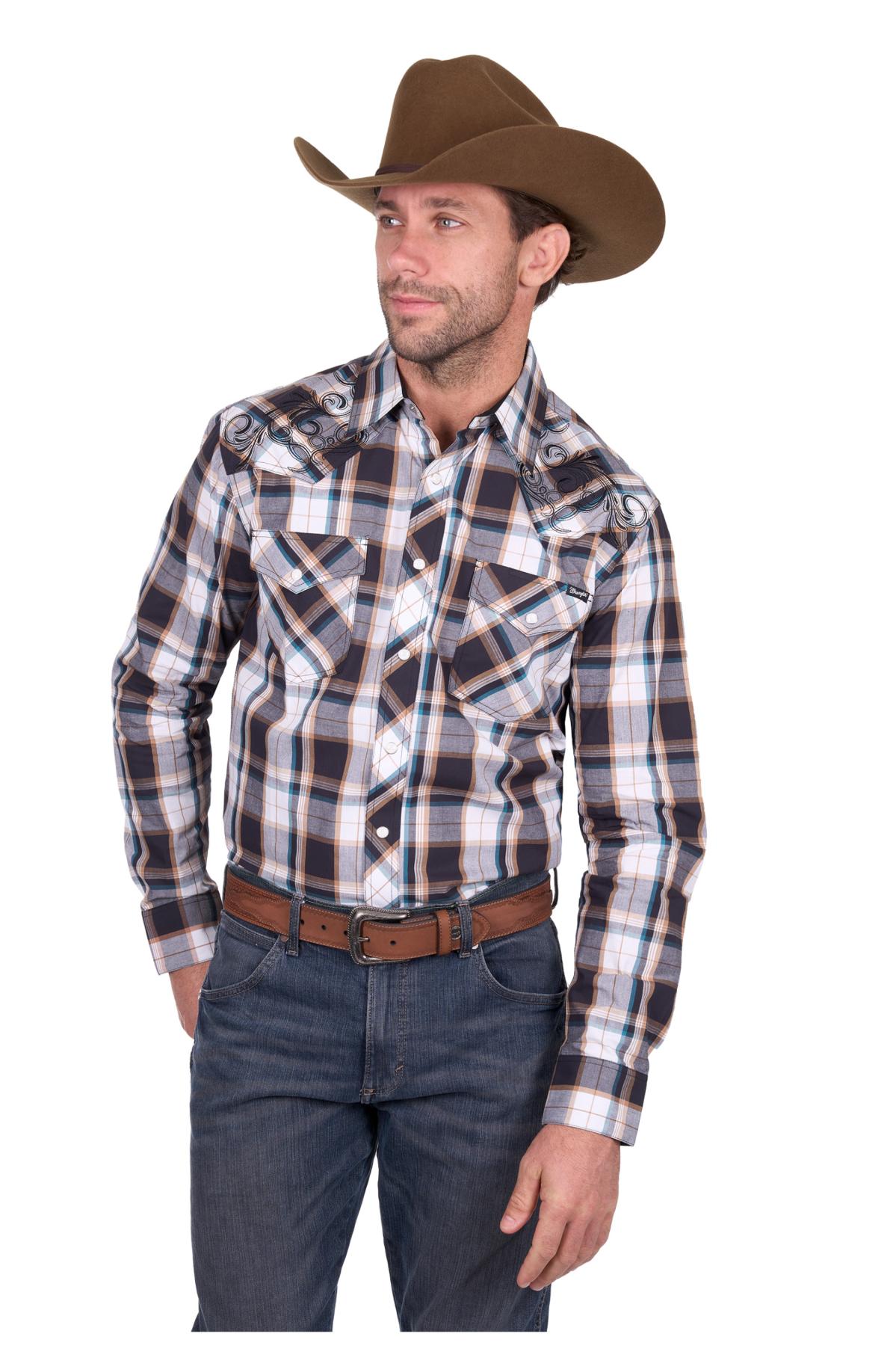 Men’s Ricky Check Embroidered Long Sleeve Shirt