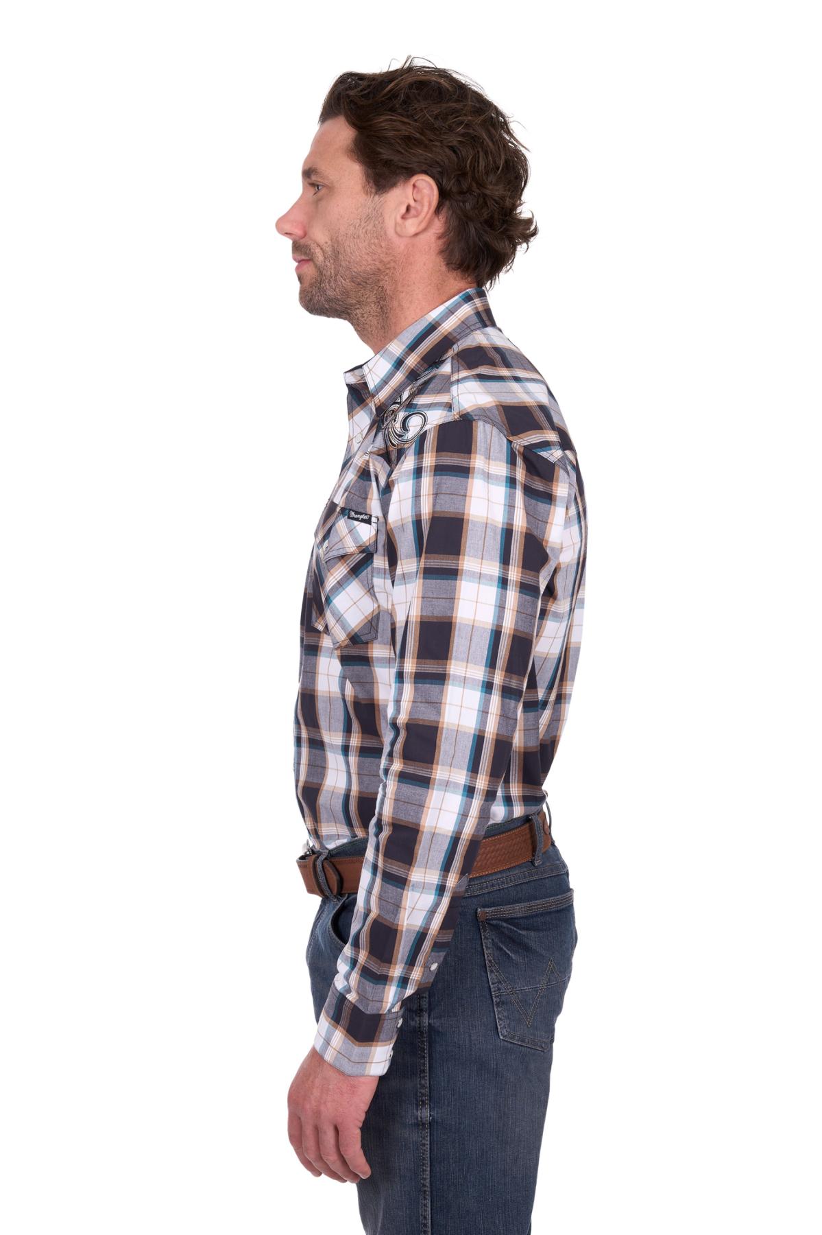 Men’s Ricky Check Embroidered Long Sleeve Shirt