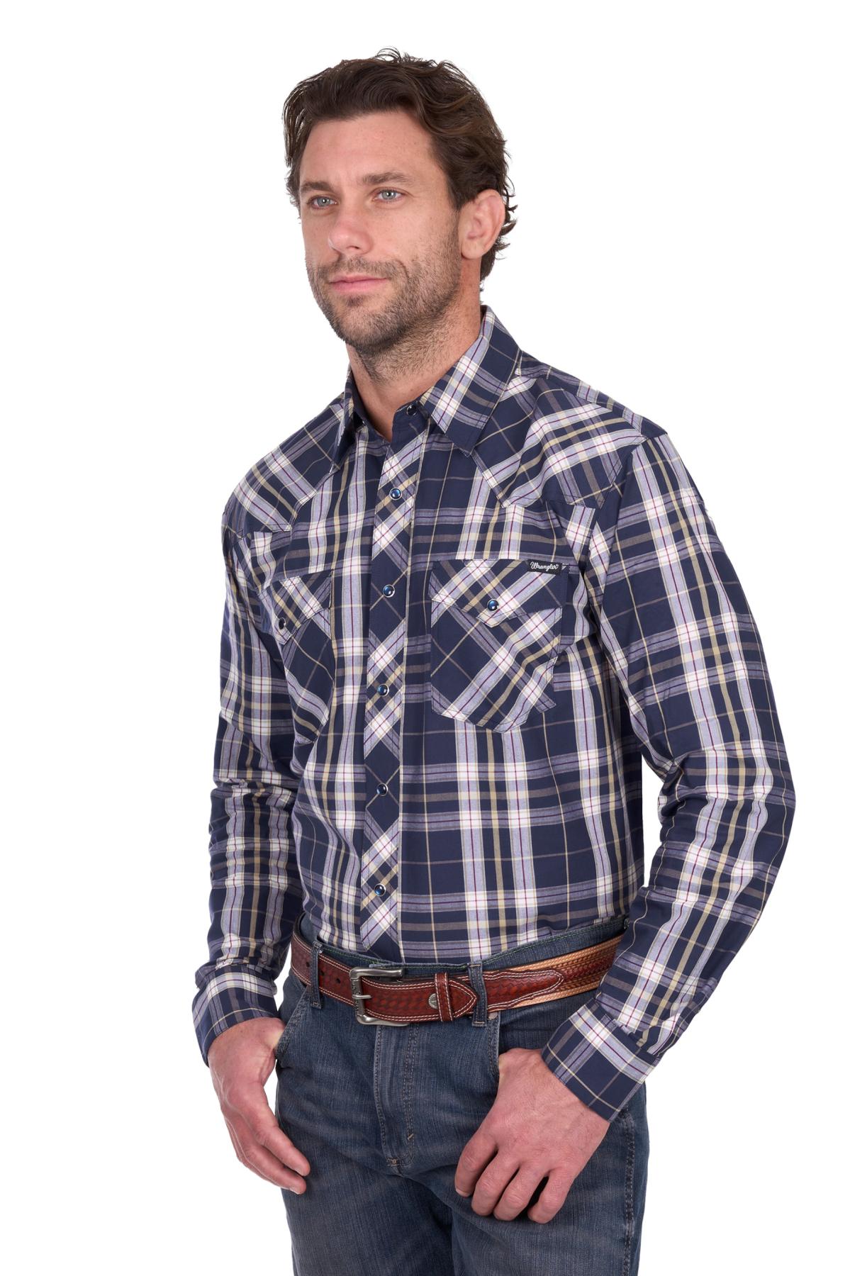 Men’s Wayne Check Western Long Sleeve Shirt
