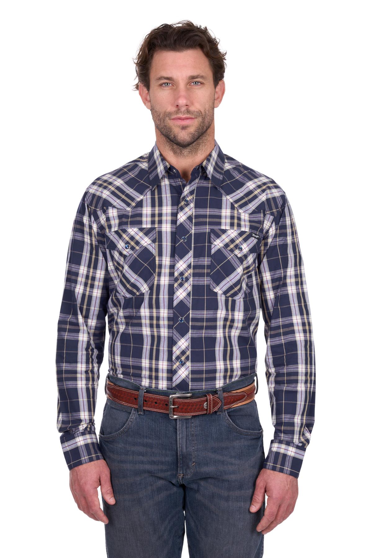 Men’s Wayne Check Western Long Sleeve Shirt