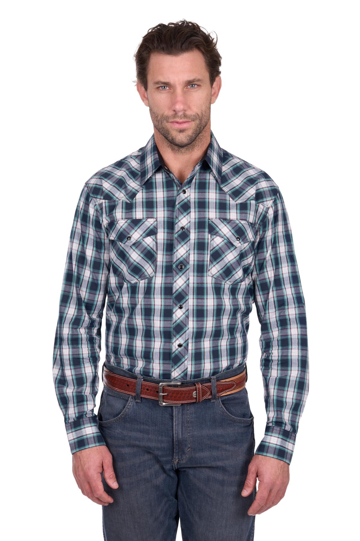 Men’s Dustin Check Western Long Sleeve Shirt
