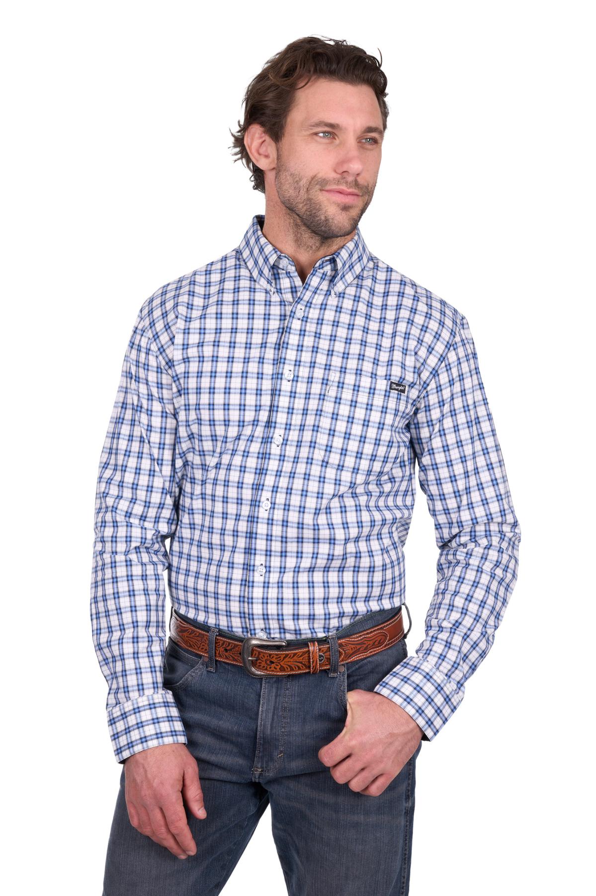 Men’s Bob Check Button Down Long Sleeve Shirt