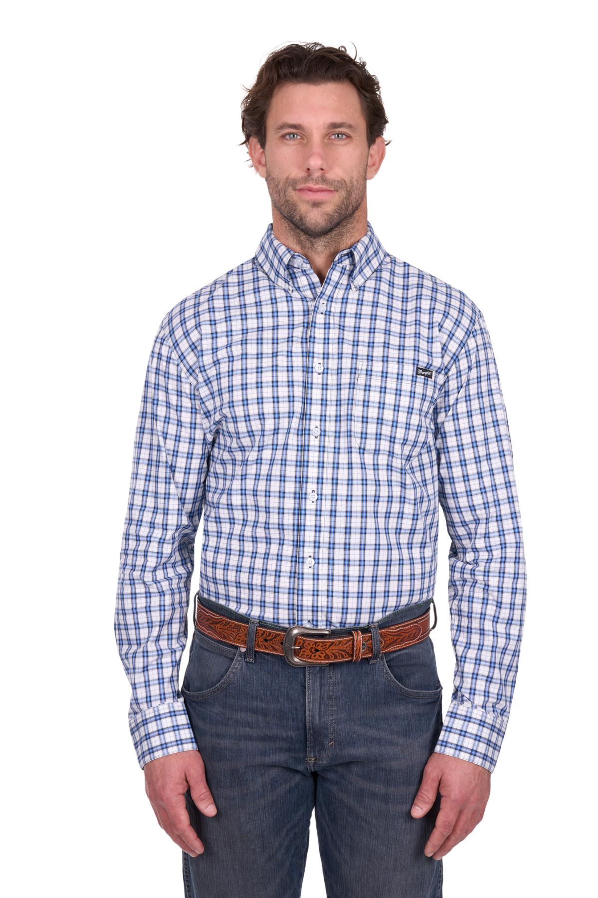 Men’s Bob Check Button Down Long Sleeve Shirt