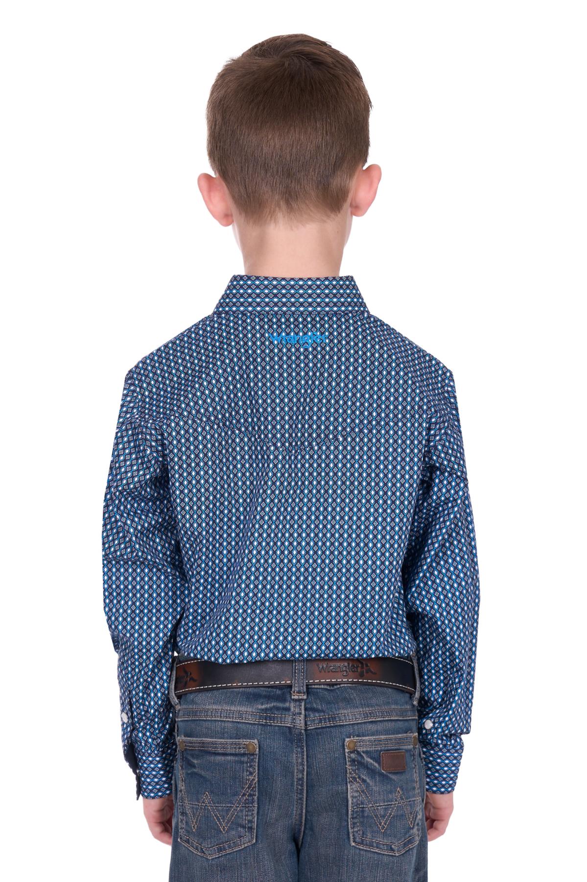 Boy’s Kyle Print Logo Western Long Sleeve Shirt