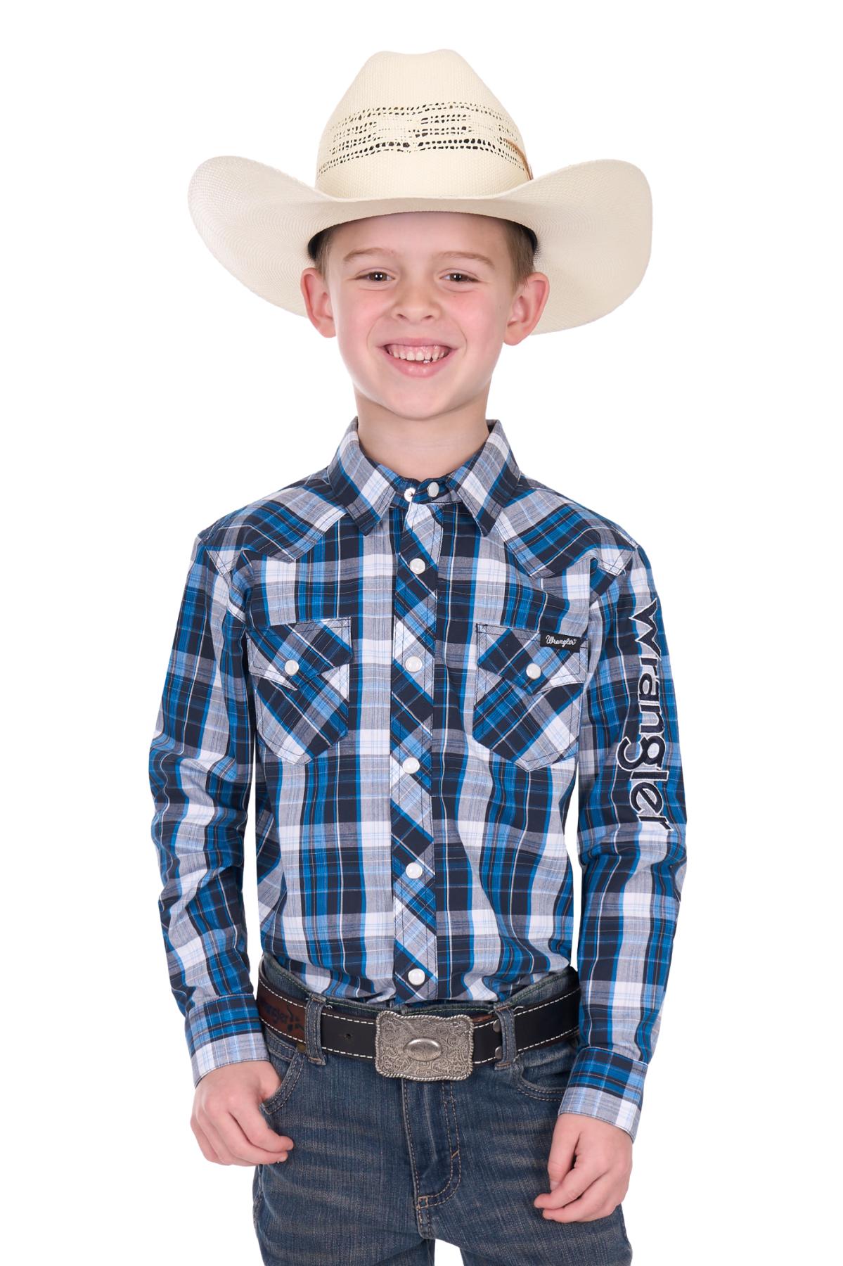 Boy’s Tony Check Logo Western Long Sleeve Shirt