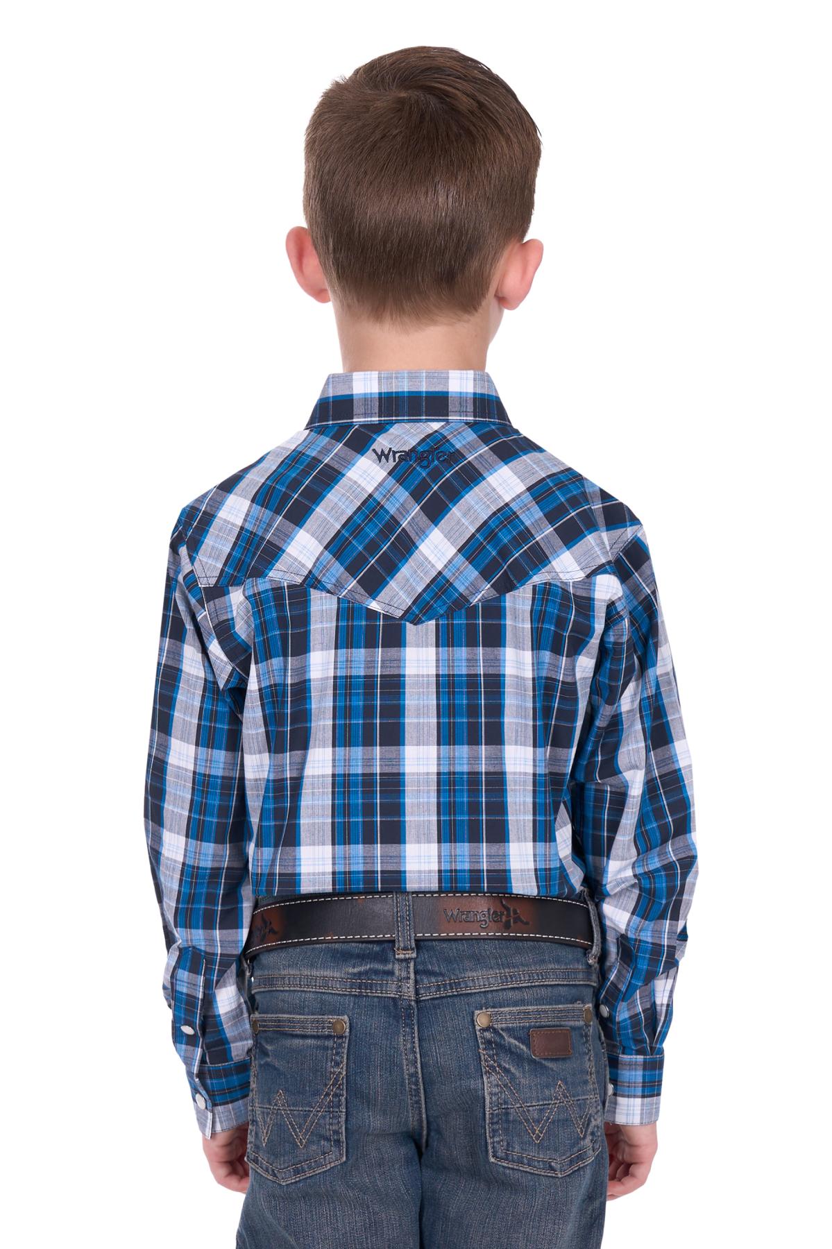 Boy’s Tony Check Logo Western Long Sleeve Shirt