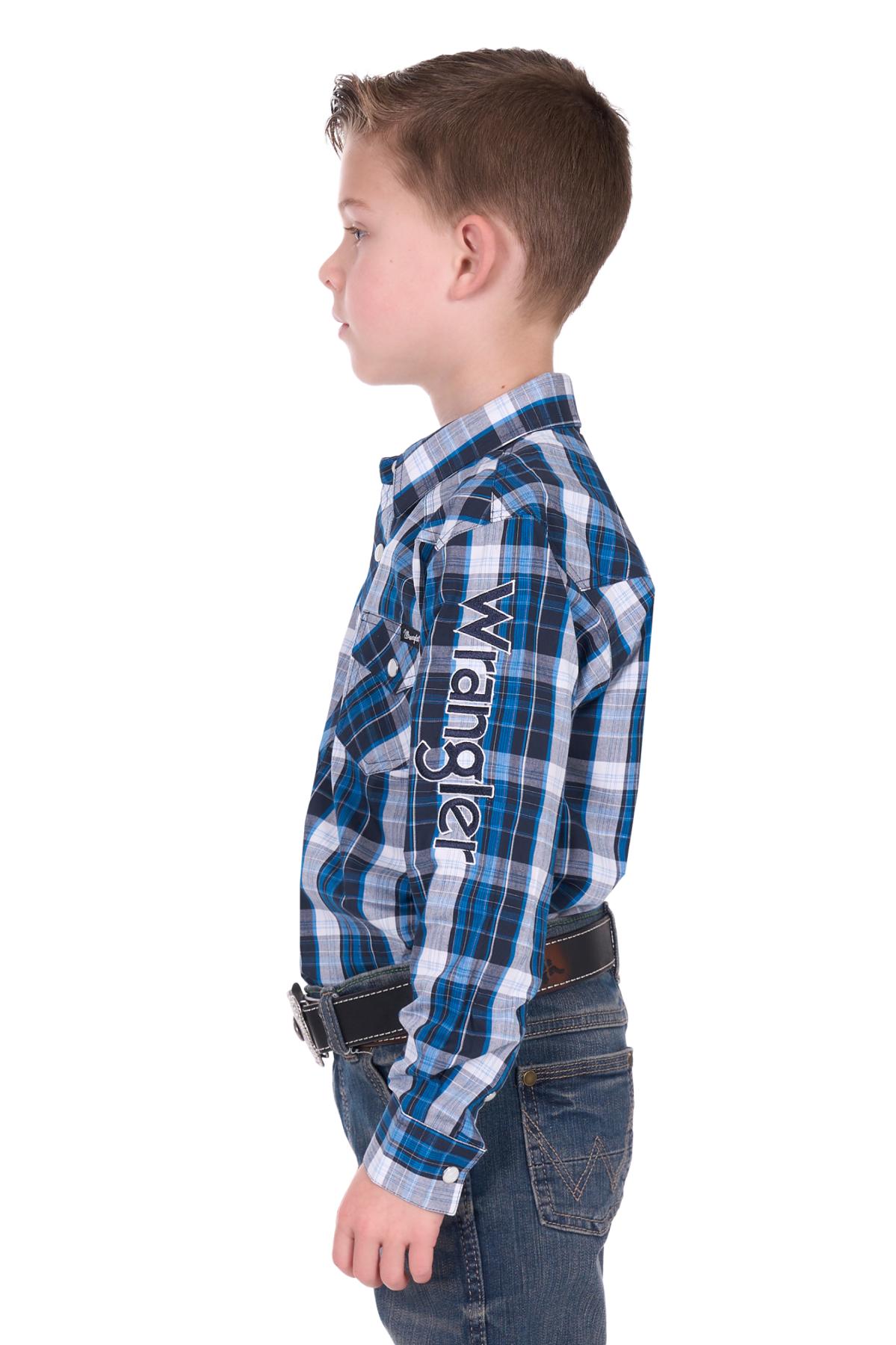 Boy’s Tony Check Logo Western Long Sleeve Shirt