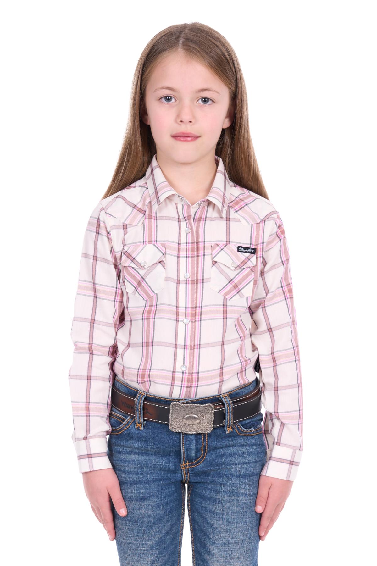 Girl’s Henley Check Long Sleeve Shirt
