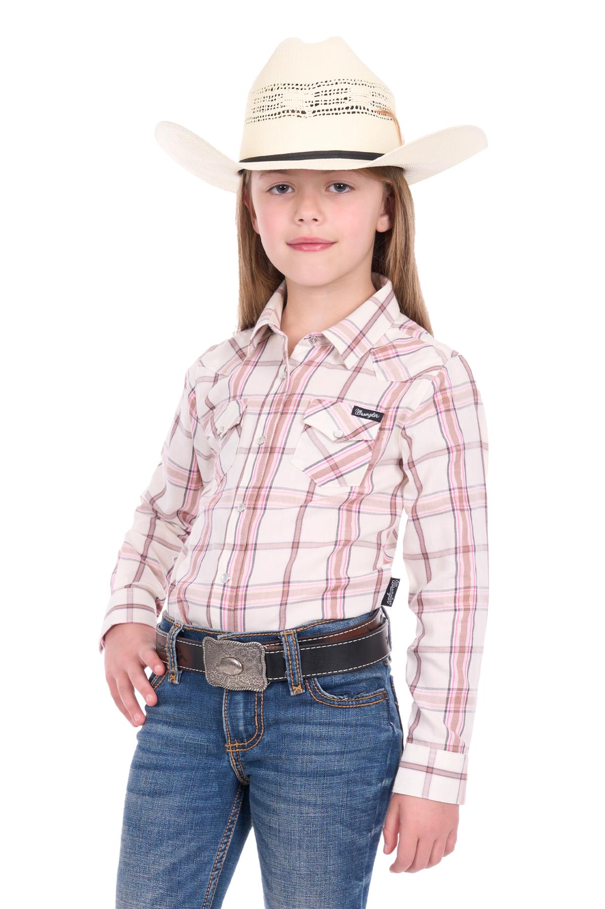 Girl’s Henley Check Long Sleeve Shirt