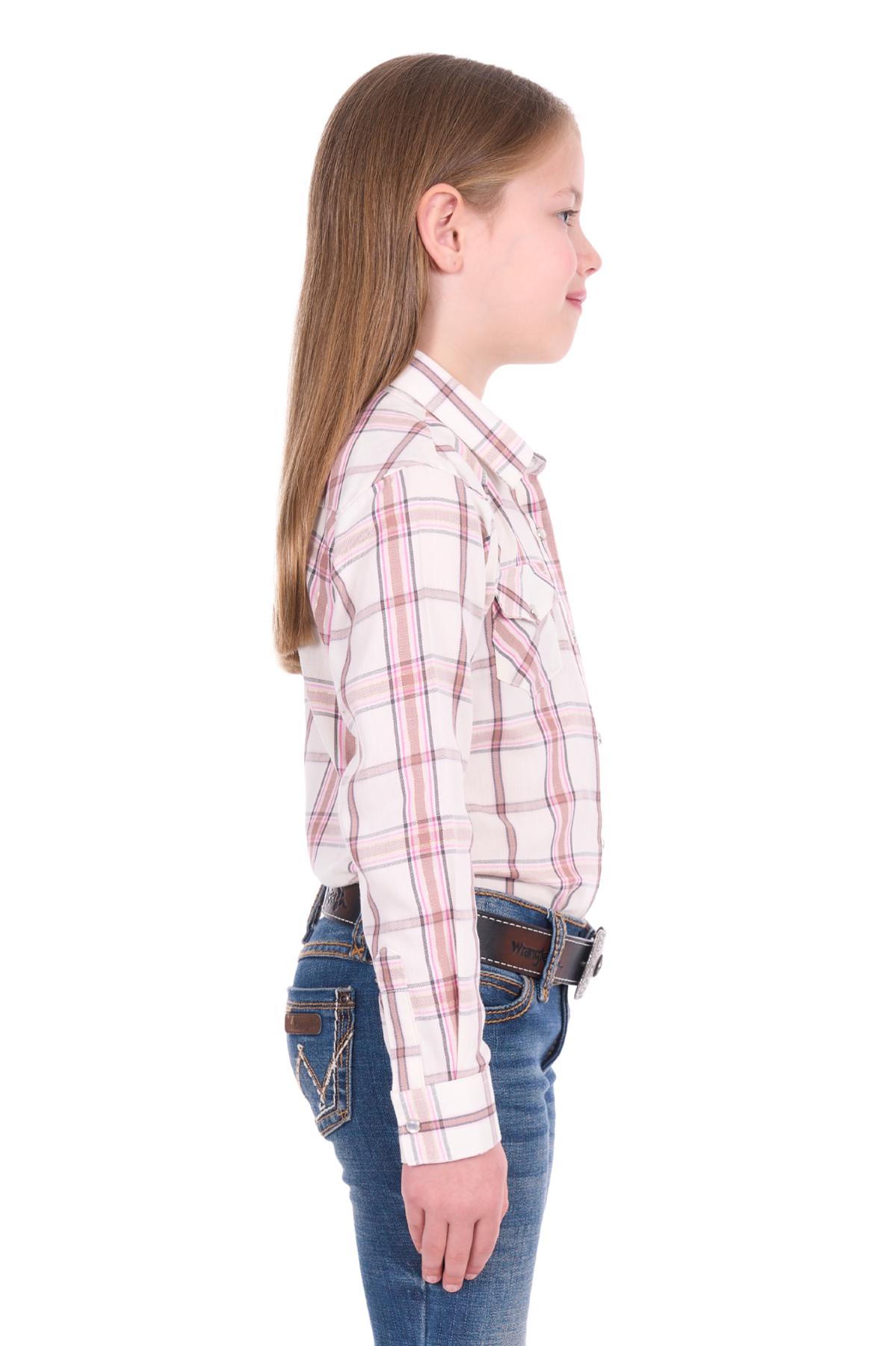 Girl’s Henley Check Long Sleeve Shirt