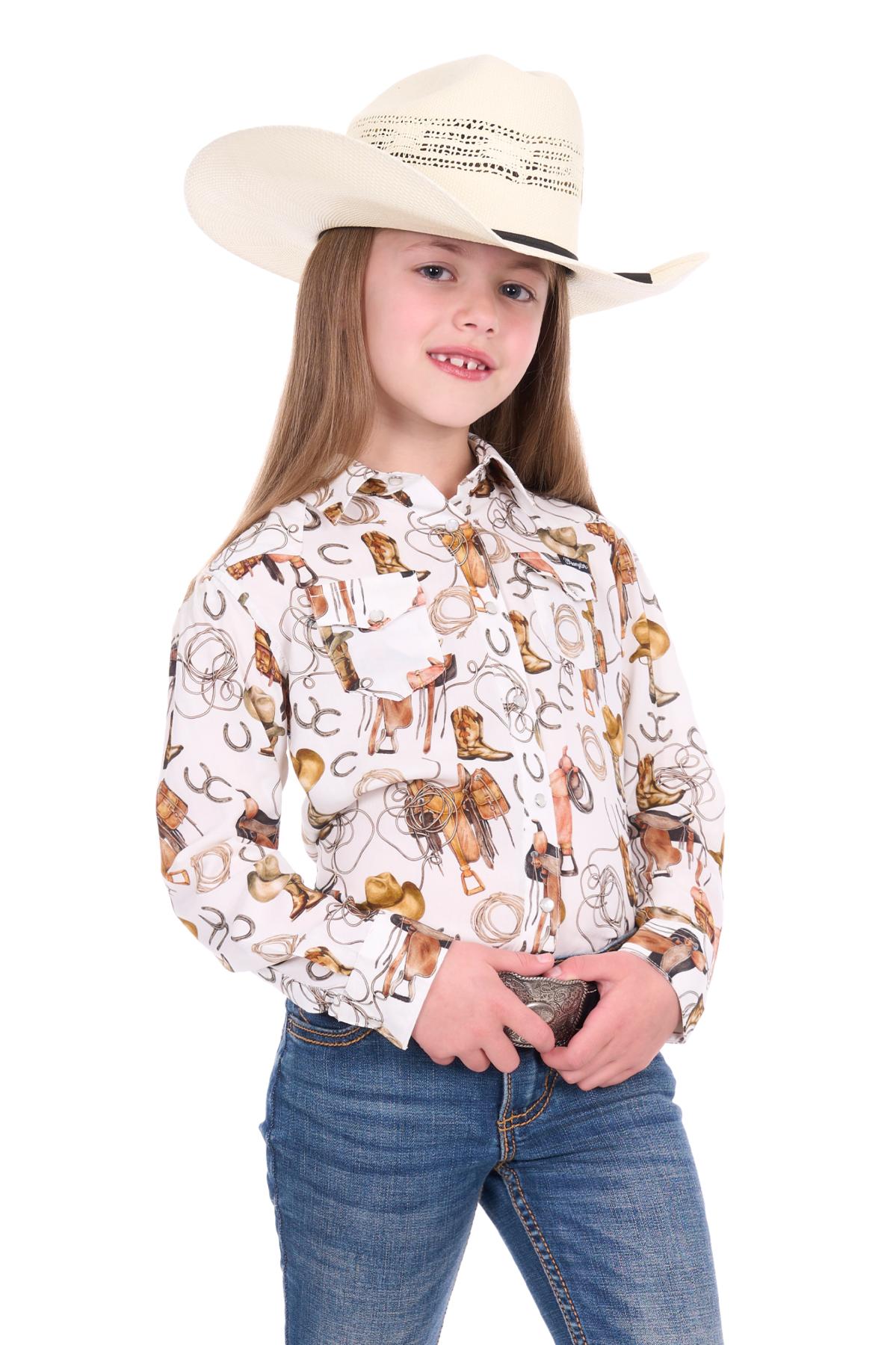 Girl’s Marilyn Print Western Long Sleeve Shirt