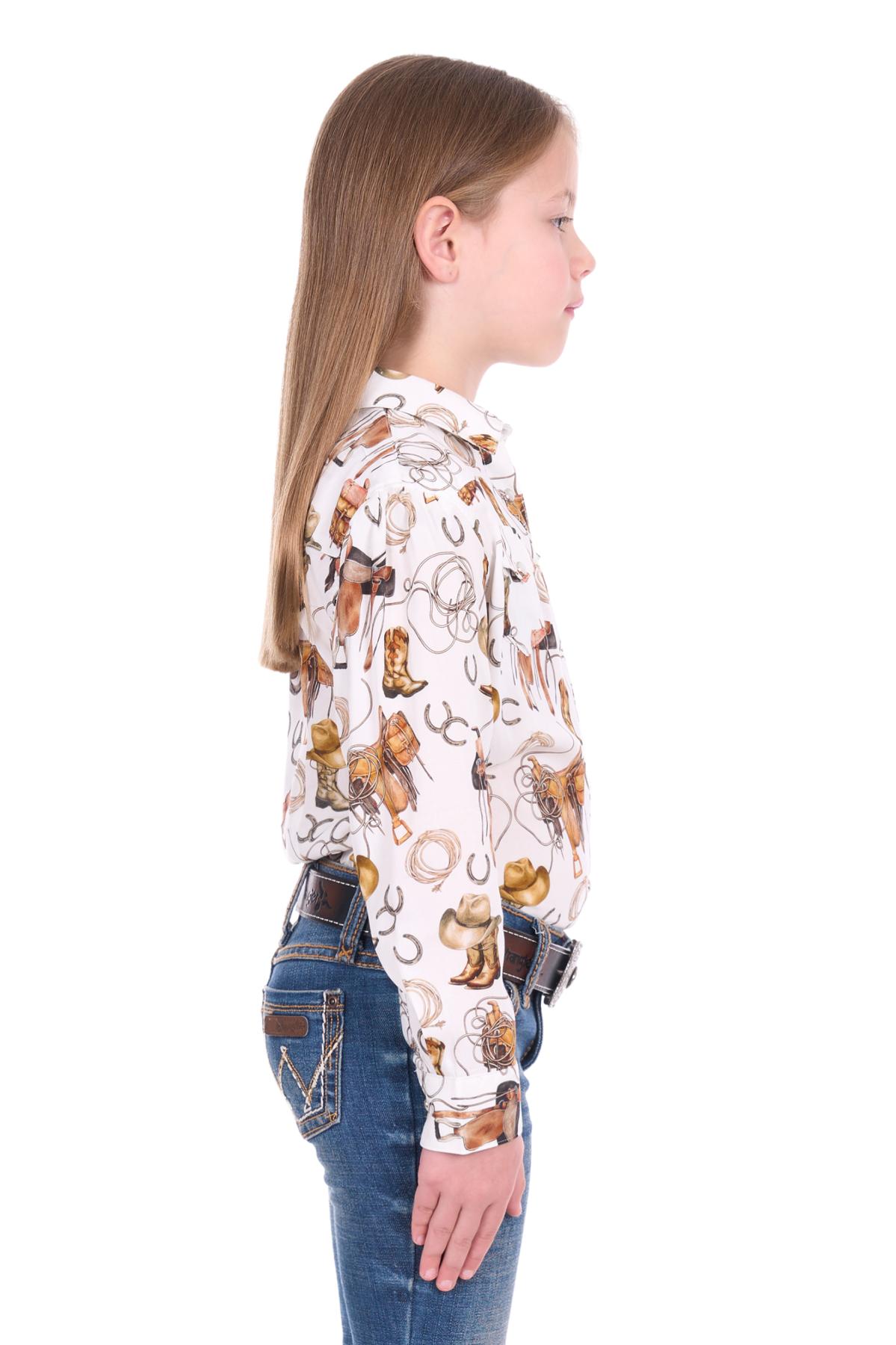 Girl’s Marilyn Print Western Long Sleeve Shirt