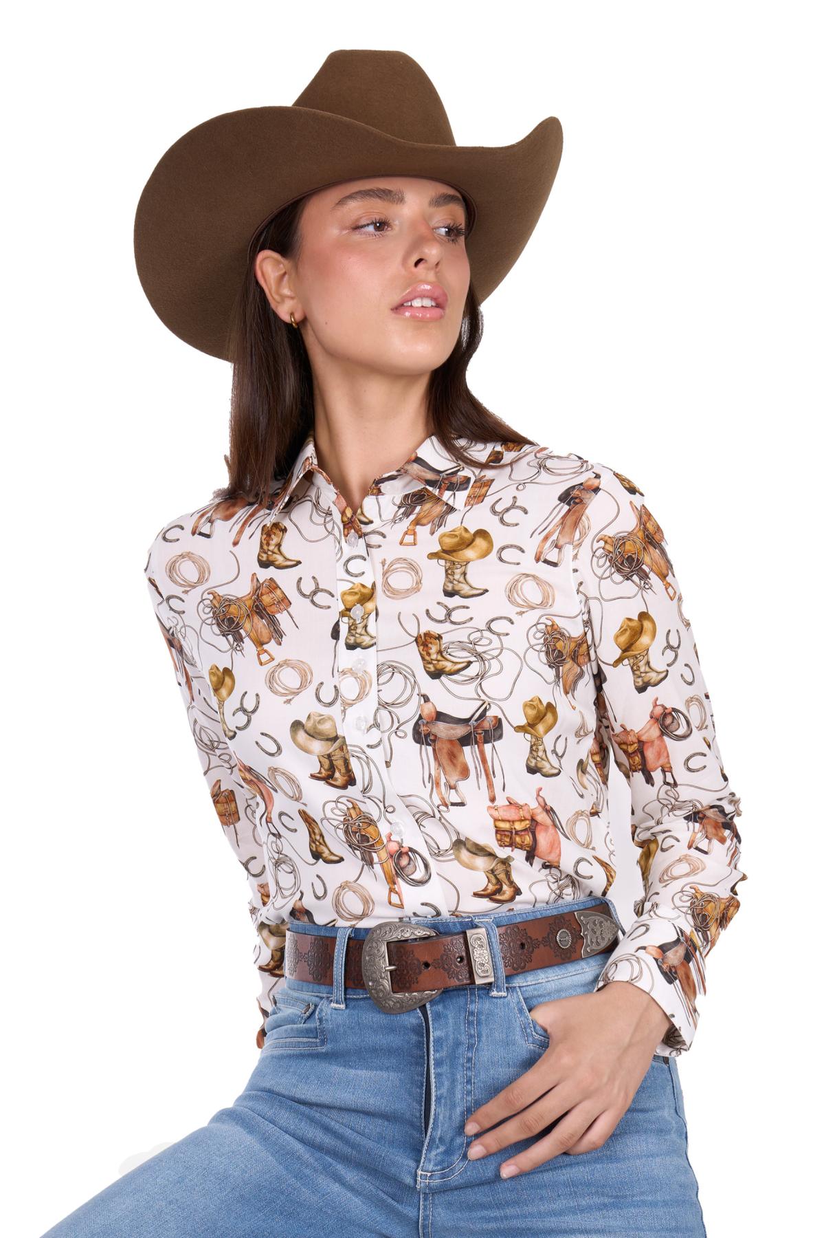 Women’s Marilyn Print Long Sleeve Shirt