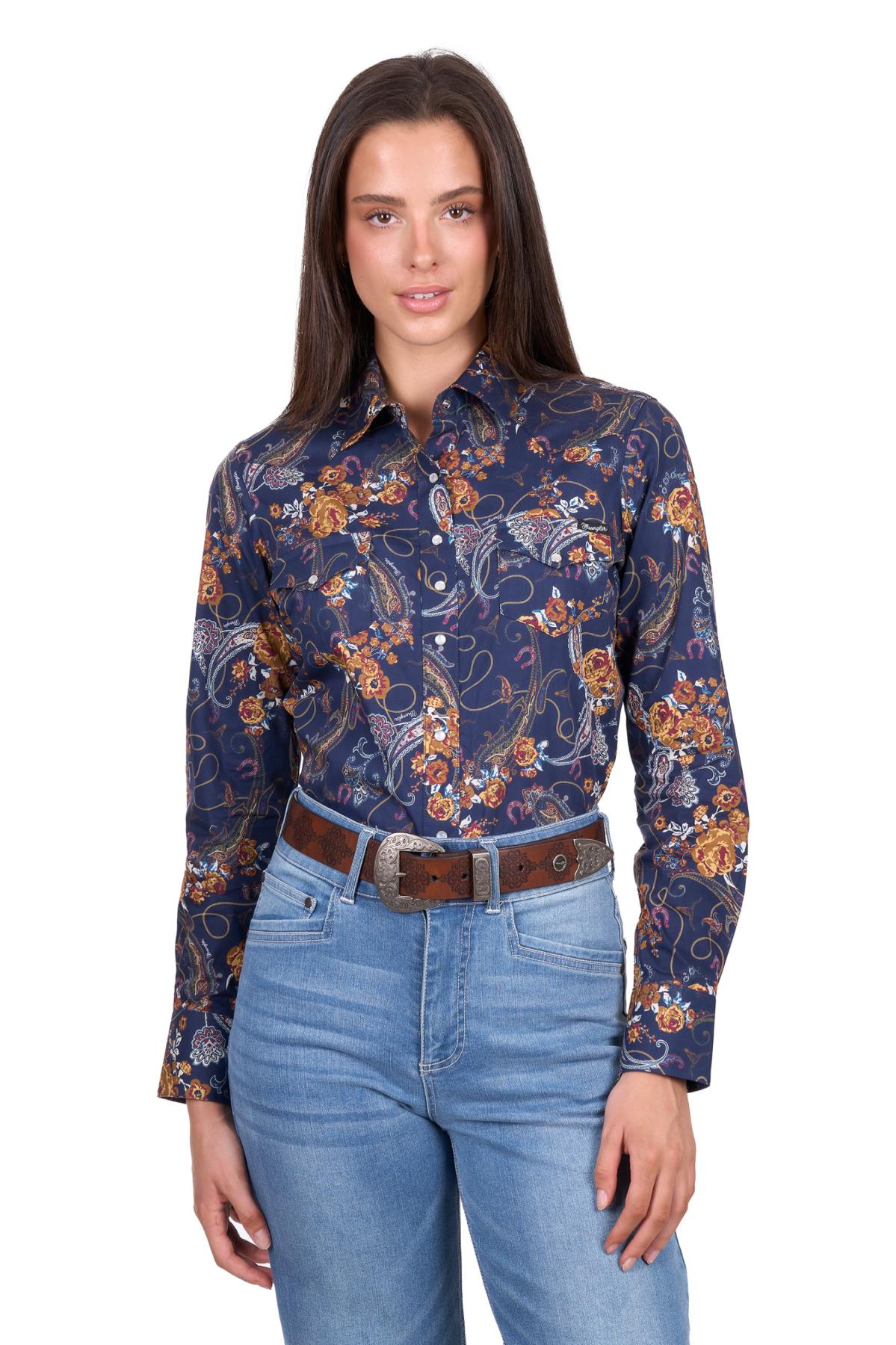 Women’s Bronx Print Western Long Sleeve Shirt