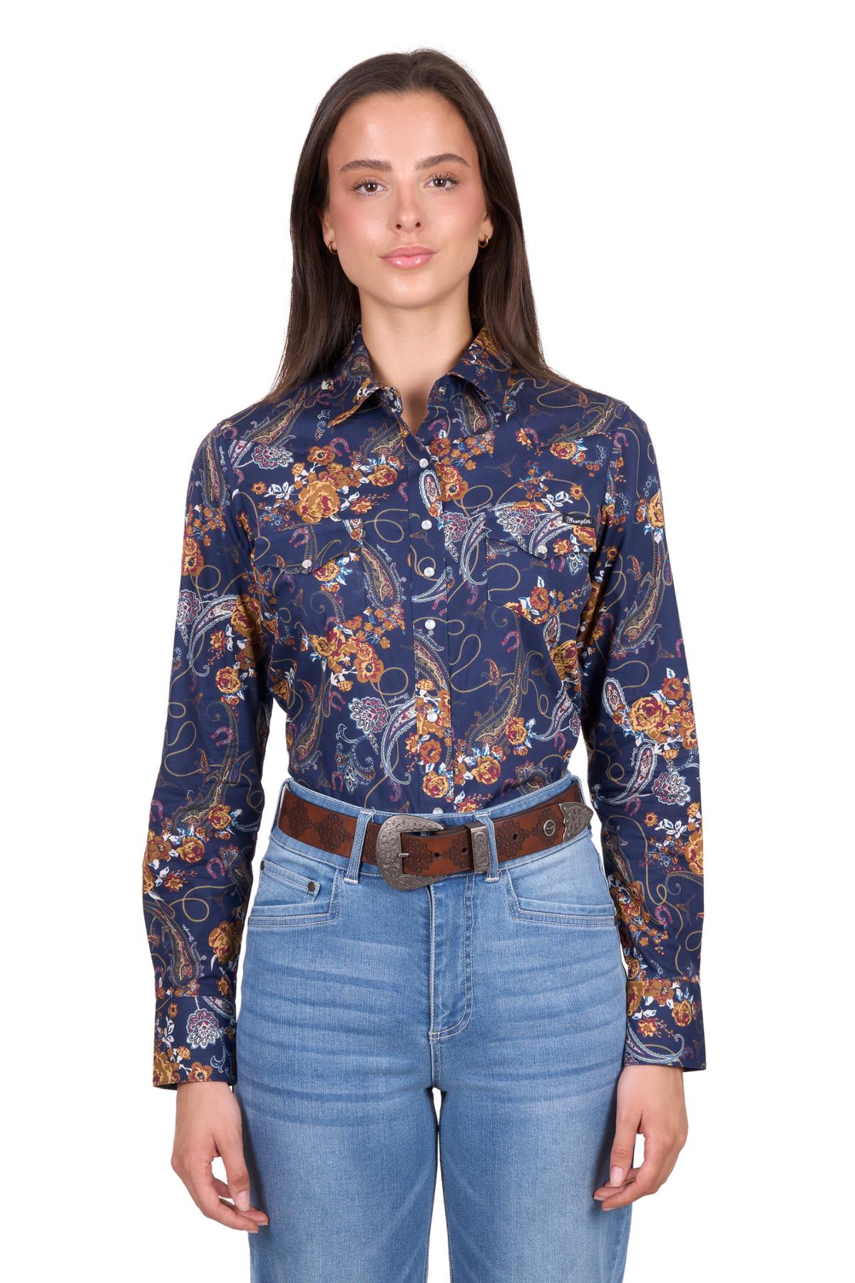 Women’s Bronx Print Western Long Sleeve Shirt
