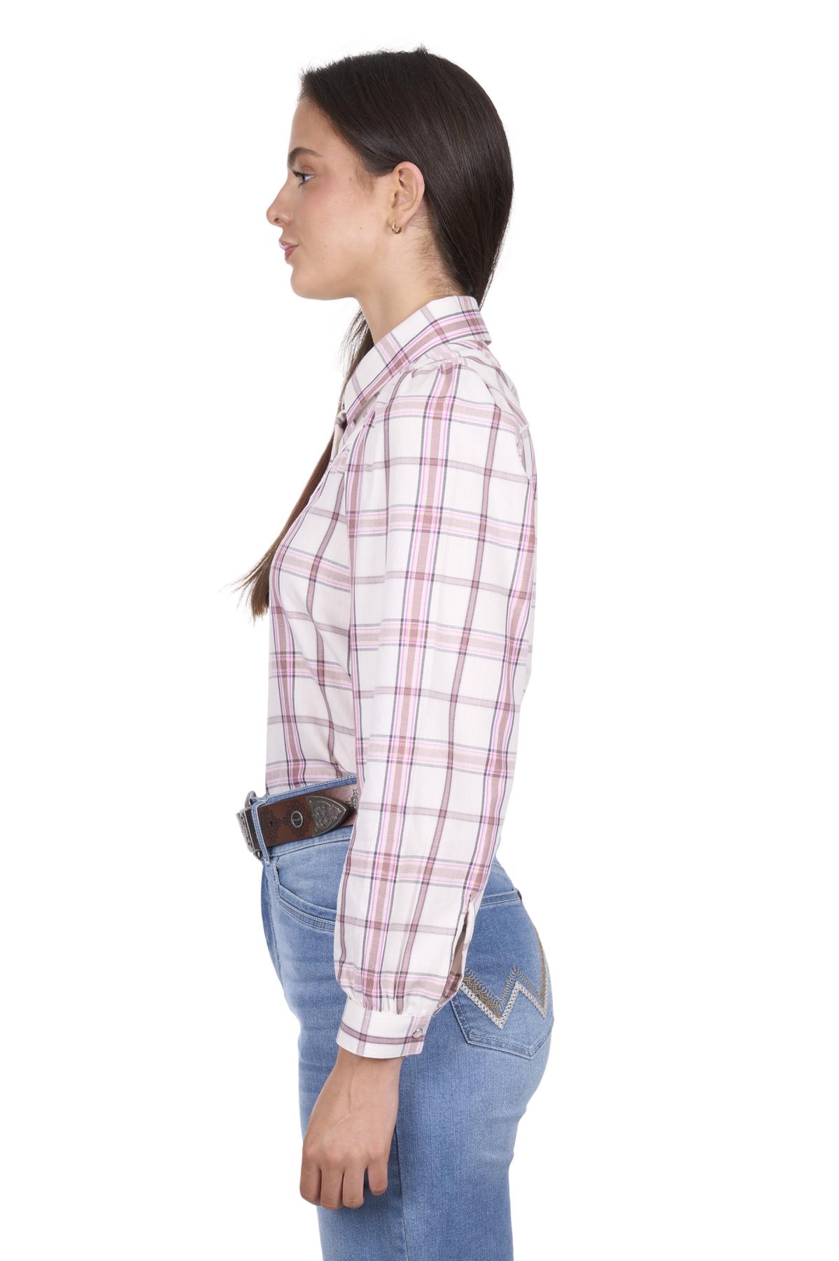 Women’s Henley Check Western Long Sleeve Shirt