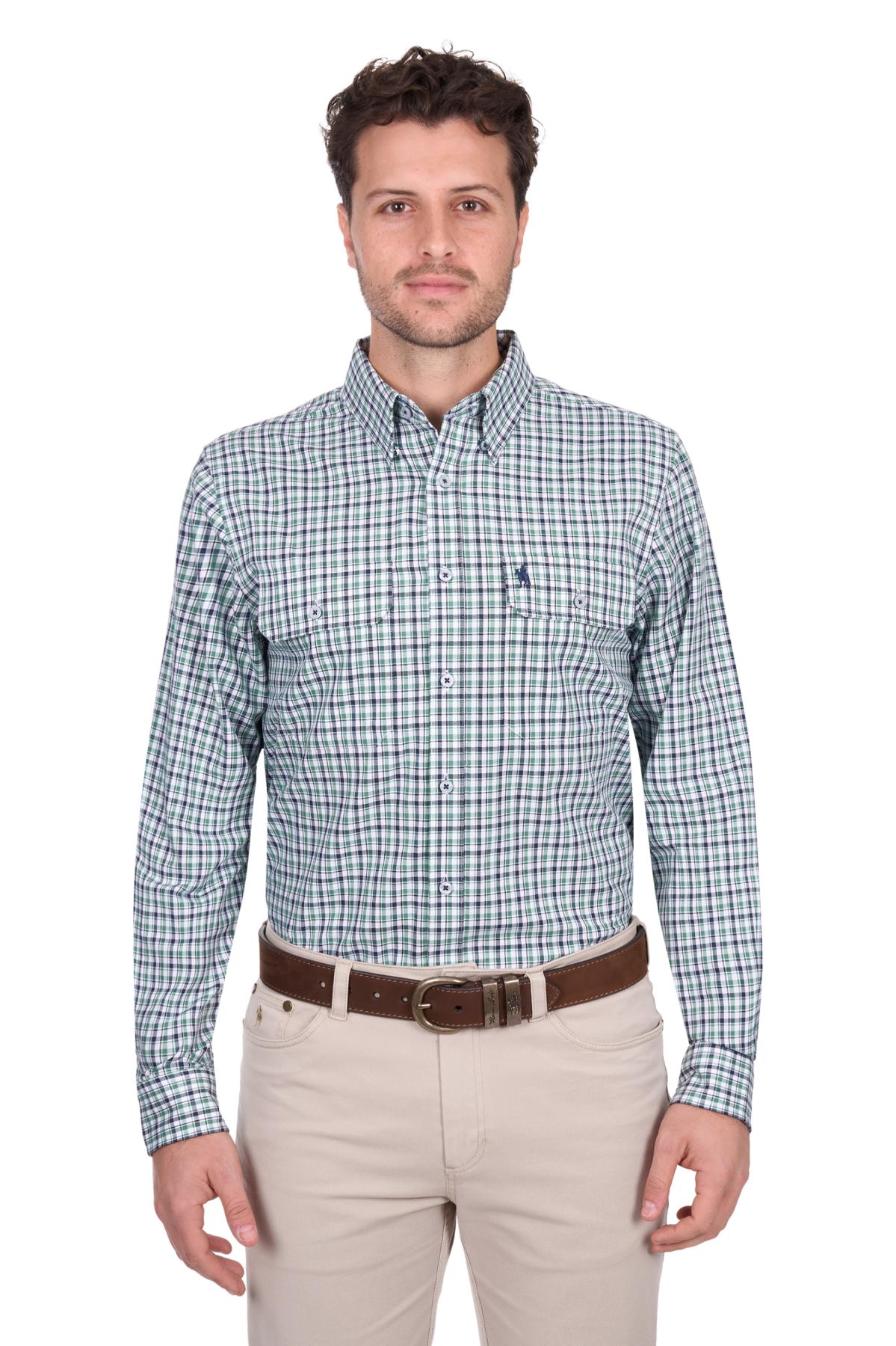 Men’s Edward Check 2 Pocket Long Sleeve Shirt