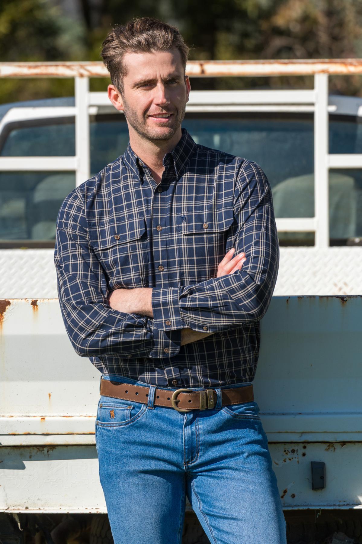 Men’s Adam Check 2 Pocket Long Sleeve Shirt