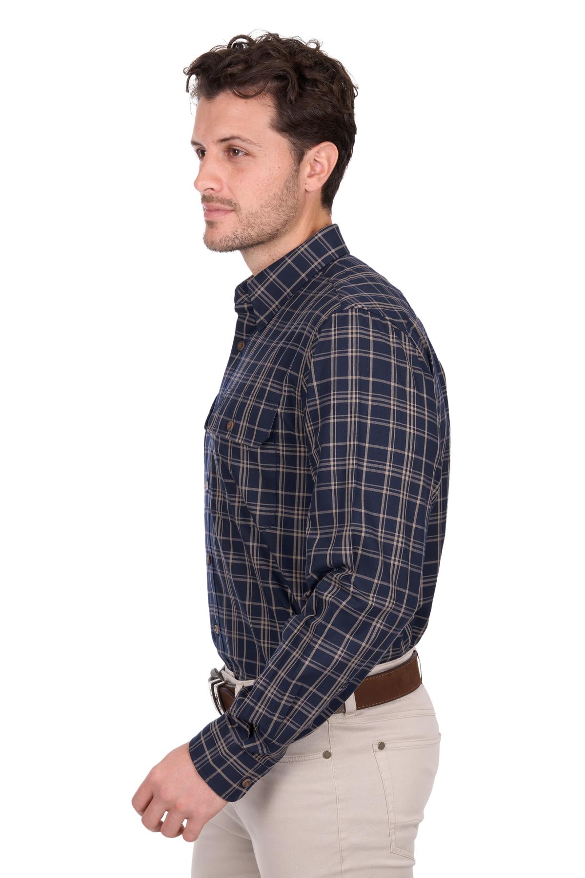Men’s Adam Check 2 Pocket Long Sleeve Shirt