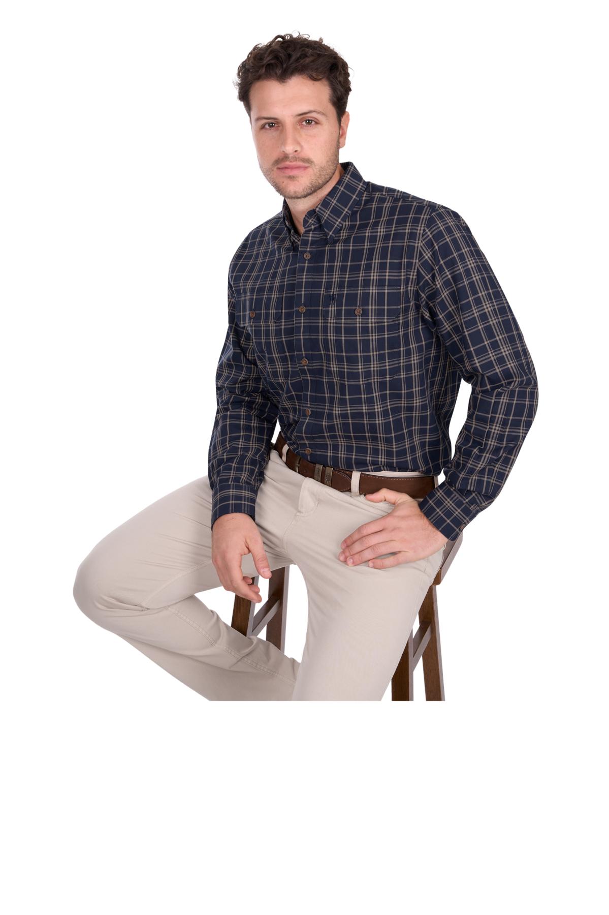 Men’s Adam Check 2 Pocket Long Sleeve Shirt