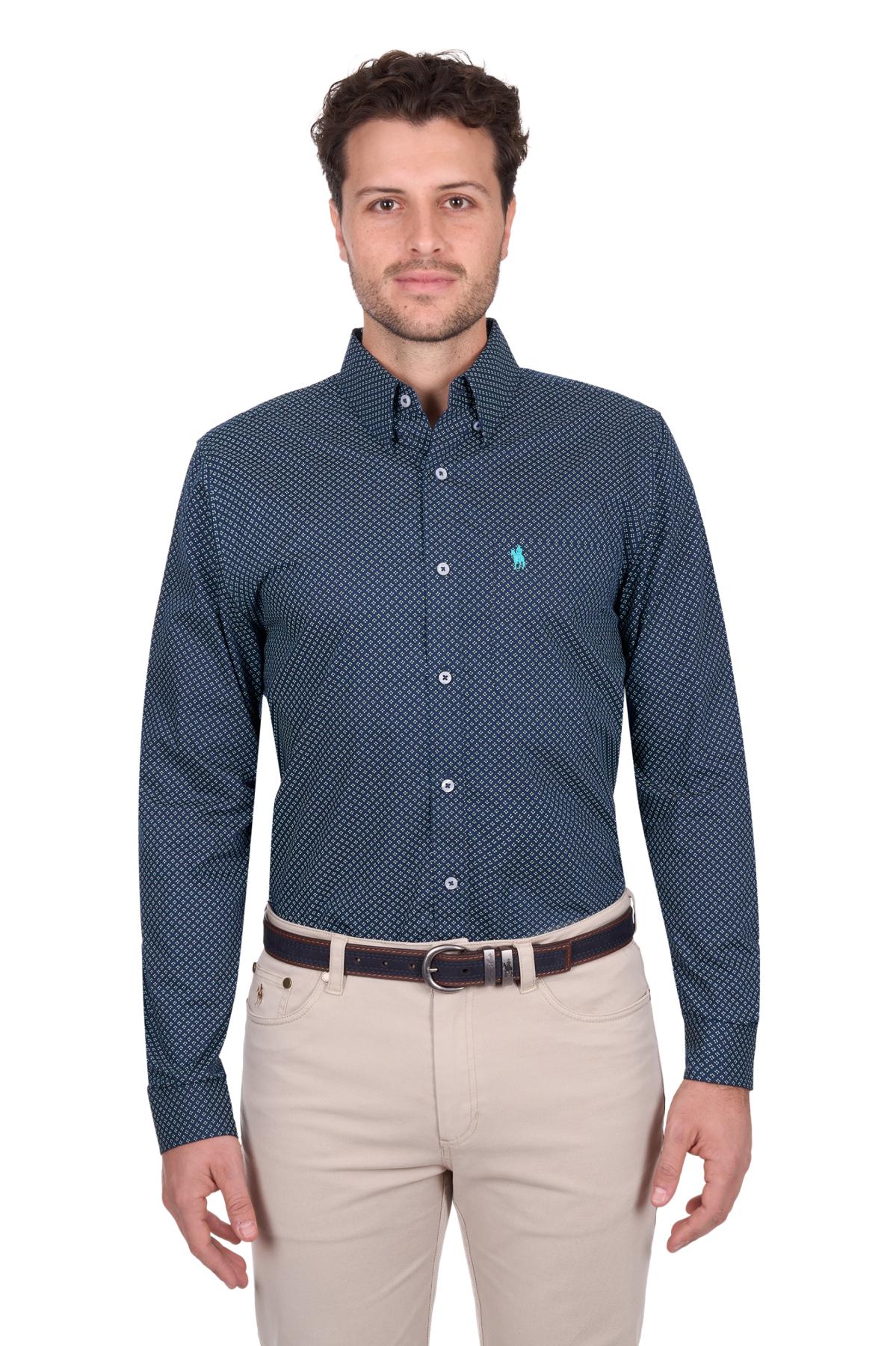 Men’s Kevin Print 1 Pocket Long Sleeve Shirt