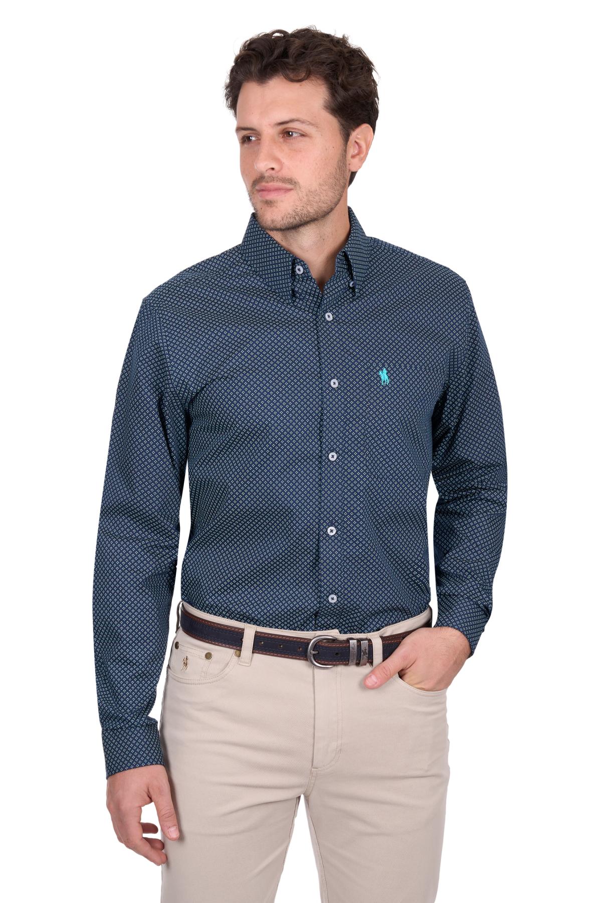 Men’s Kevin Print 1 Pocket Long Sleeve Shirt