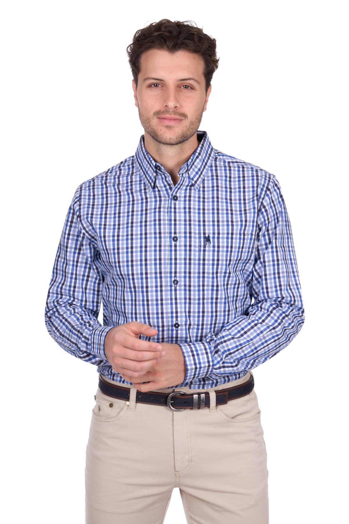 Men’s Andrew Check 1 Pocket Long Sleeve Shirt