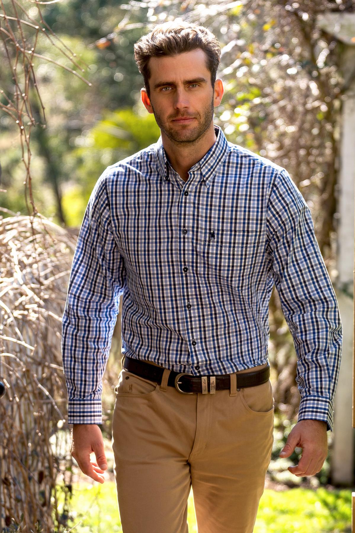 Men’s Andrew Check 1 Pocket Long Sleeve Shirt